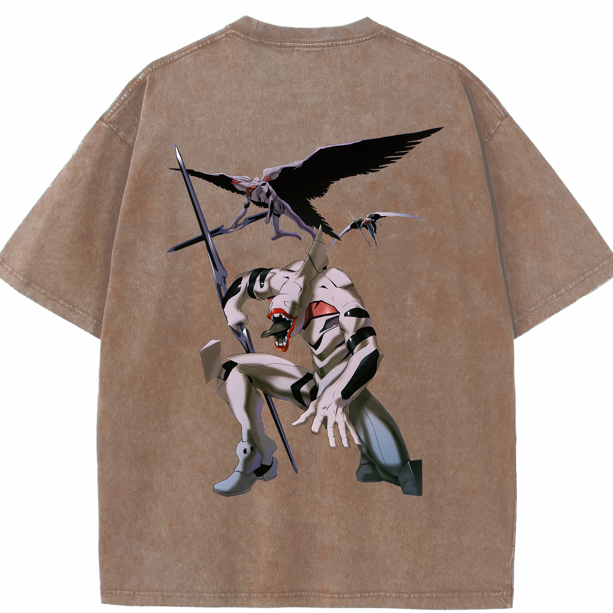 （画像用） EVA 新世紀エヴァンゲリオン 綿100% ヴィンテージ風 半袖Tシャツ（背面プリント）