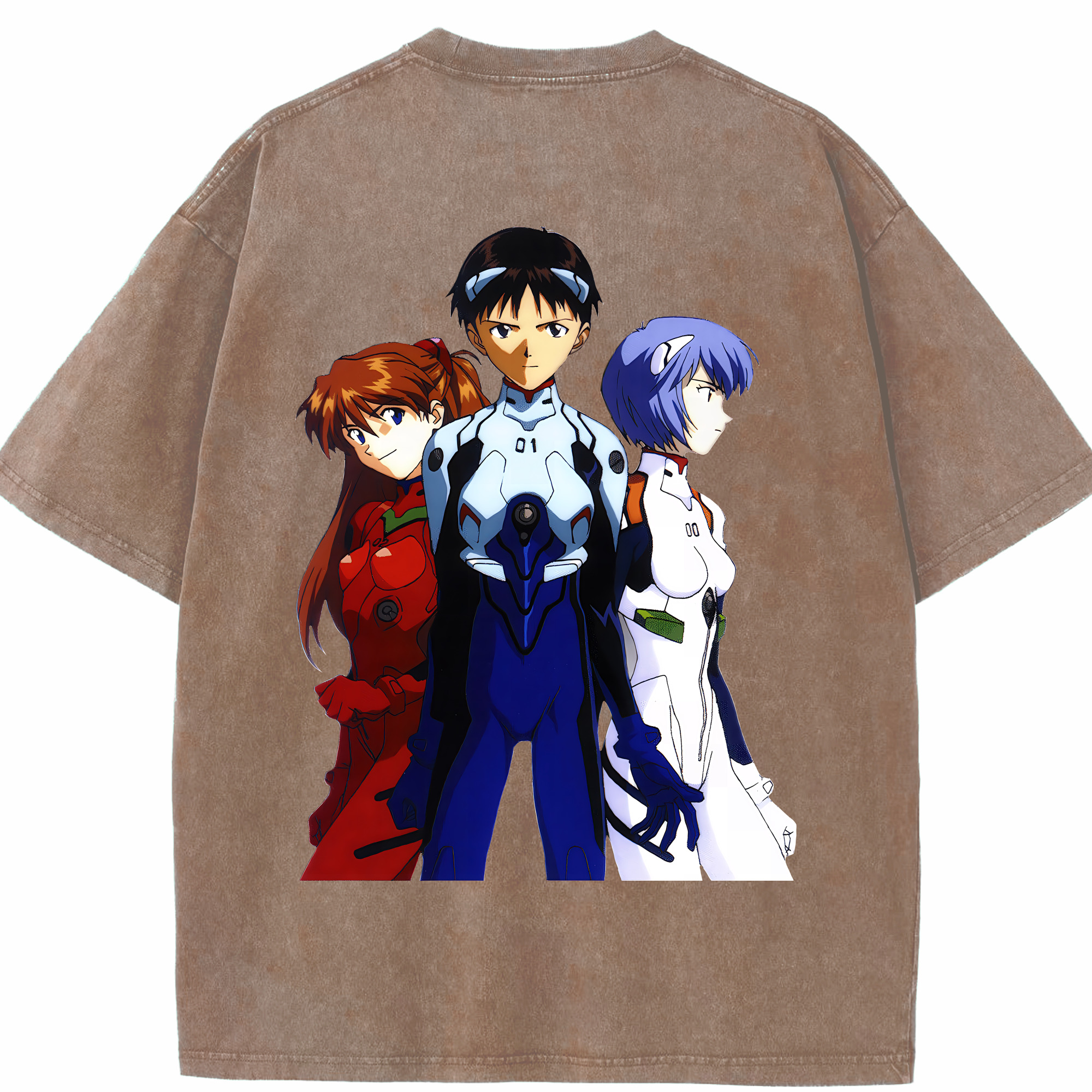 （画像用） EVA 新世紀エヴァンゲリオン 綿100% ヴィンテージ風 半袖Tシャツ（背面プリント）