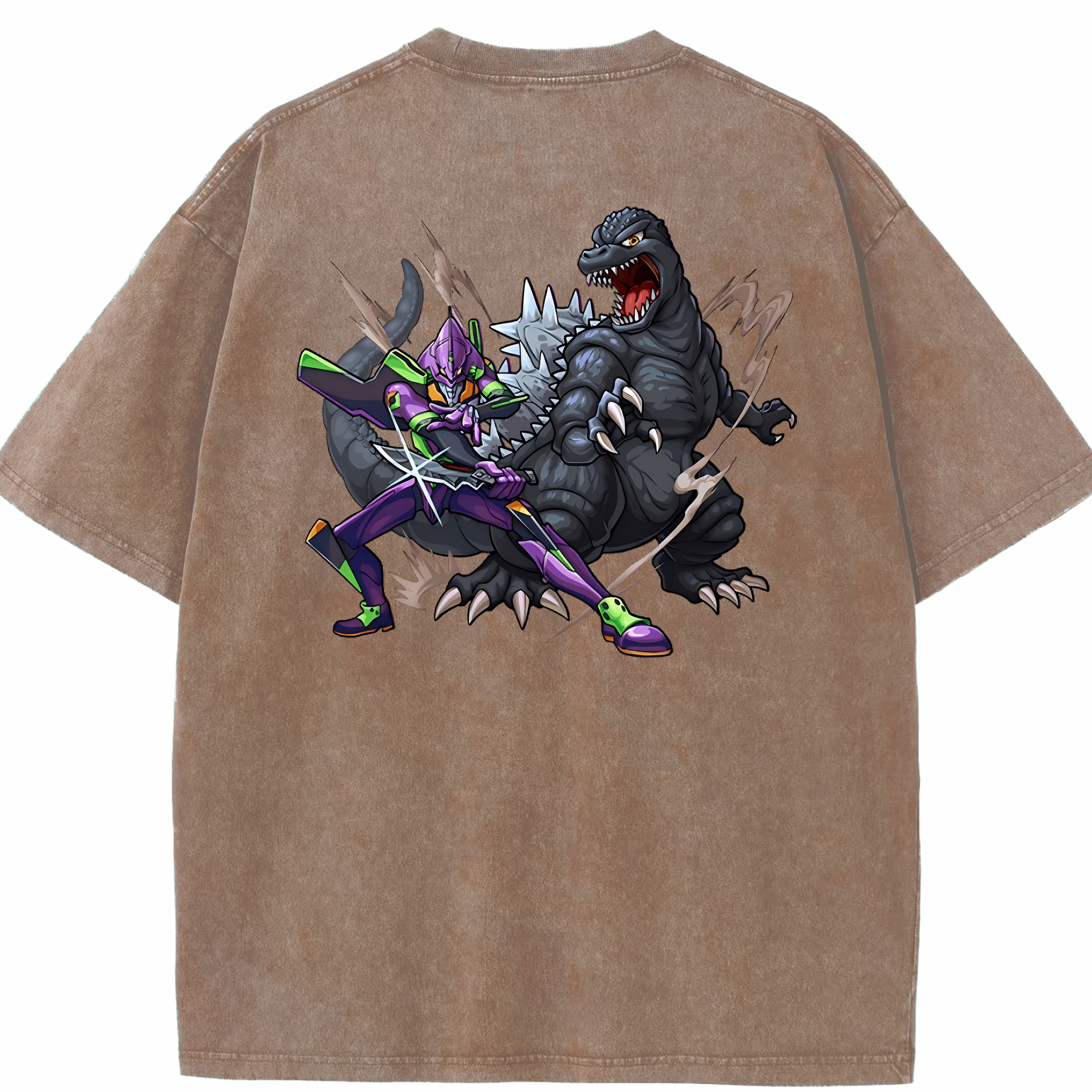 （画像用） EVA 新世紀エヴァンゲリオン 綿100% ヴィンテージ風 半袖Tシャツ（背面プリント）