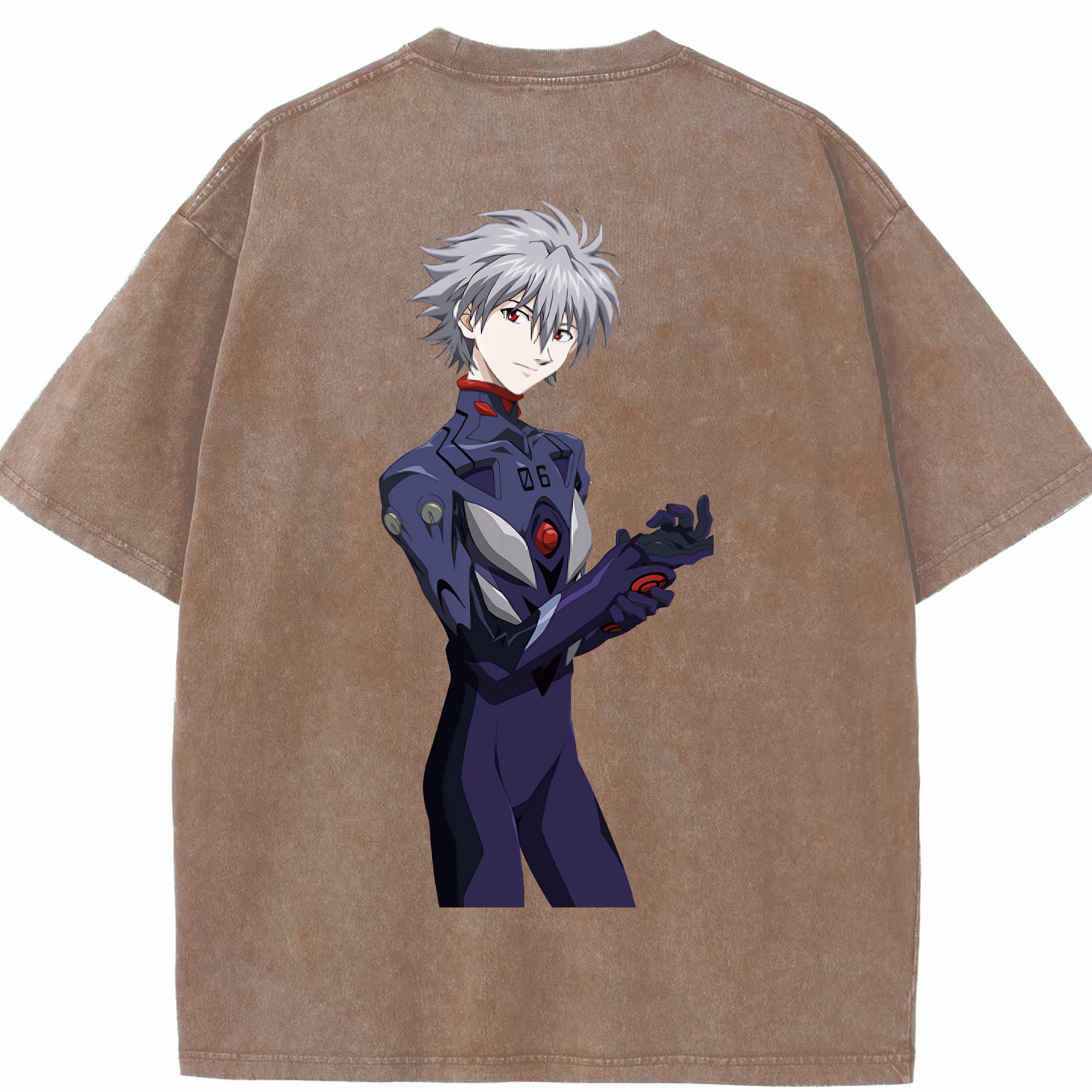 （画像用） EVA 新世紀エヴァンゲリオン 綿100% ヴィンテージ風 半袖Tシャツ（背面プリント）