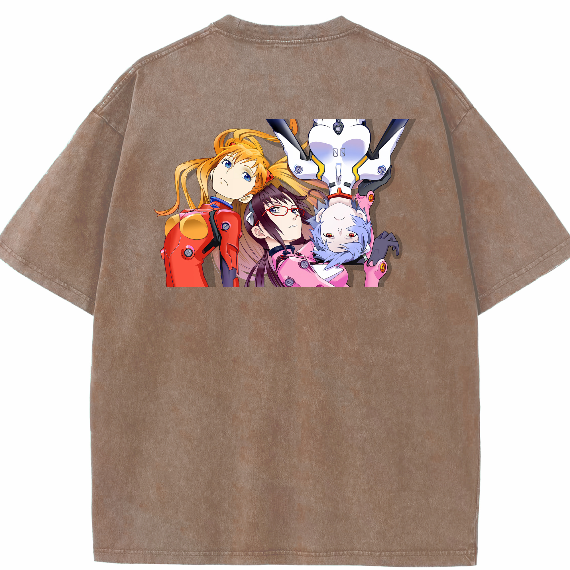 （画像用） EVA 新世紀エヴァンゲリオン 綿100% ヴィンテージ風 半袖Tシャツ（背面プリント）