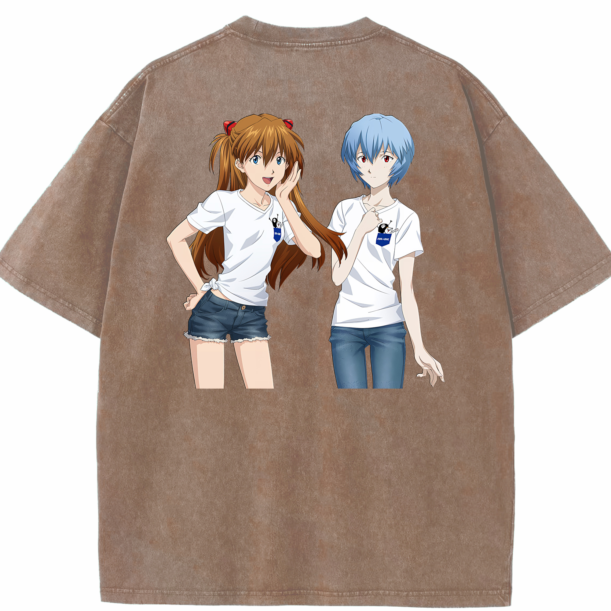 （画像用） EVA 新世紀エヴァンゲリオン 綿100% ヴィンテージ風 半袖Tシャツ（背面プリント）