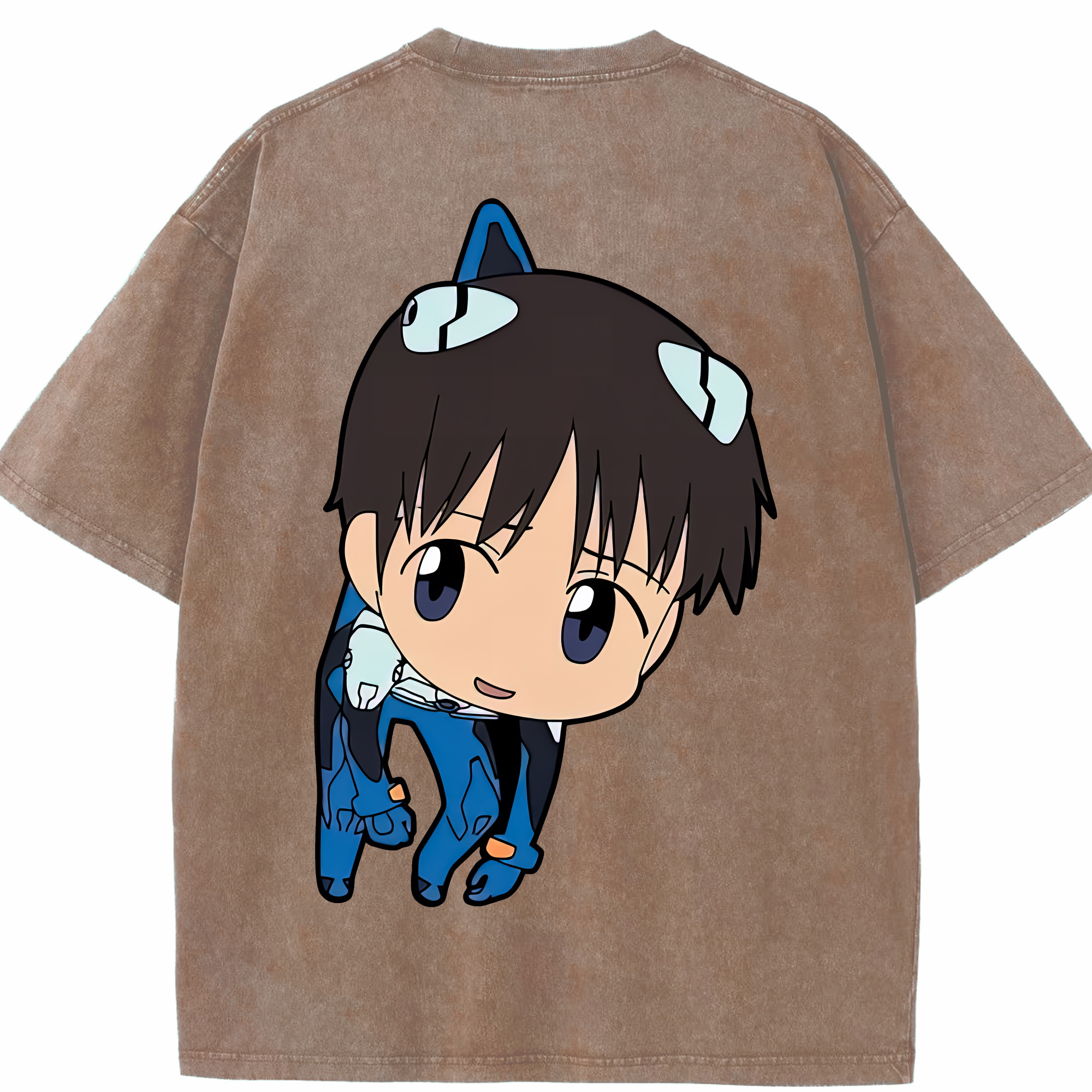（画像用） EVA 新世紀エヴァンゲリオン 綿100% ヴィンテージ風 半袖Tシャツ（背面プリント）