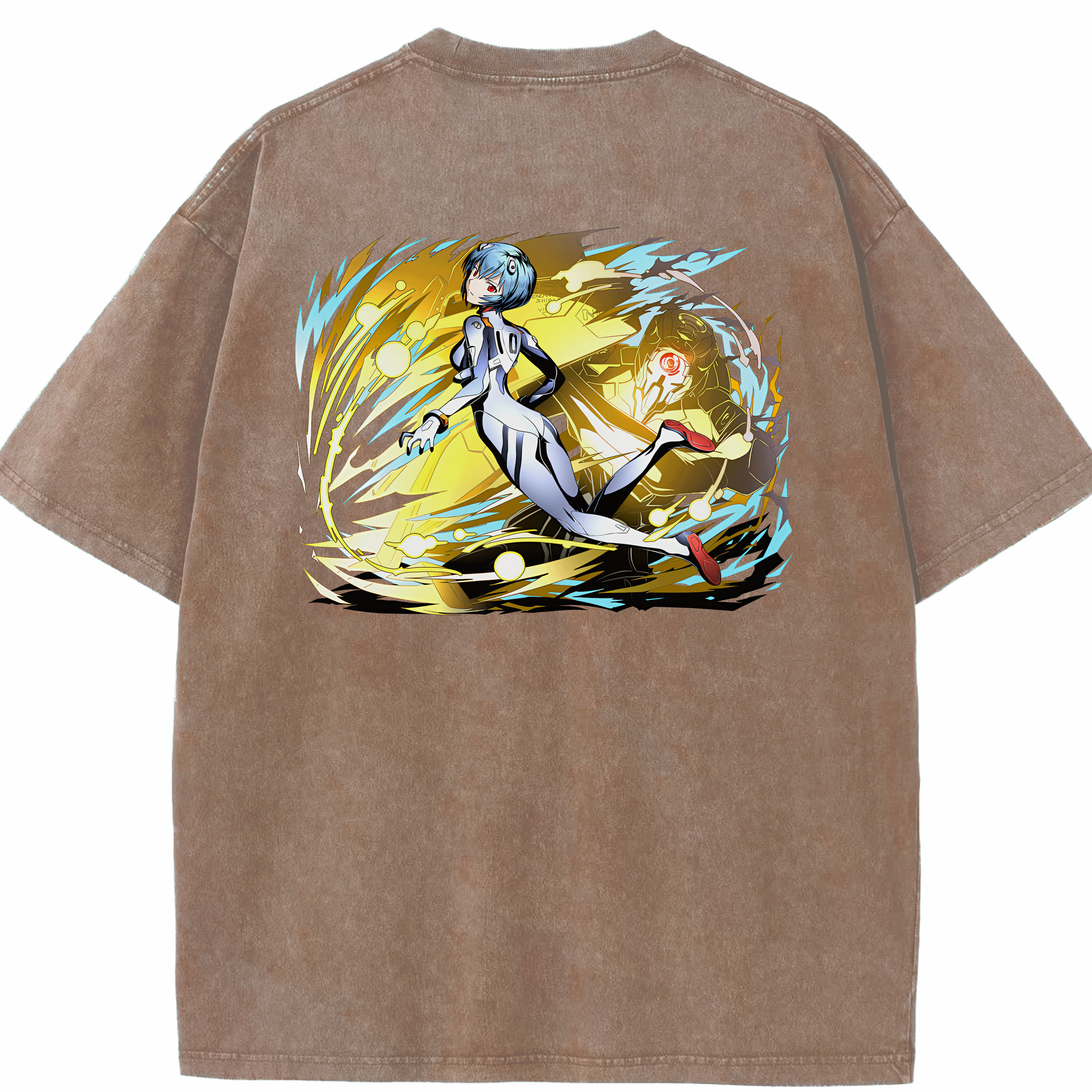 （画像用） EVA 新世紀エヴァンゲリオン 綿100% ヴィンテージ風 半袖Tシャツ（背面プリント）