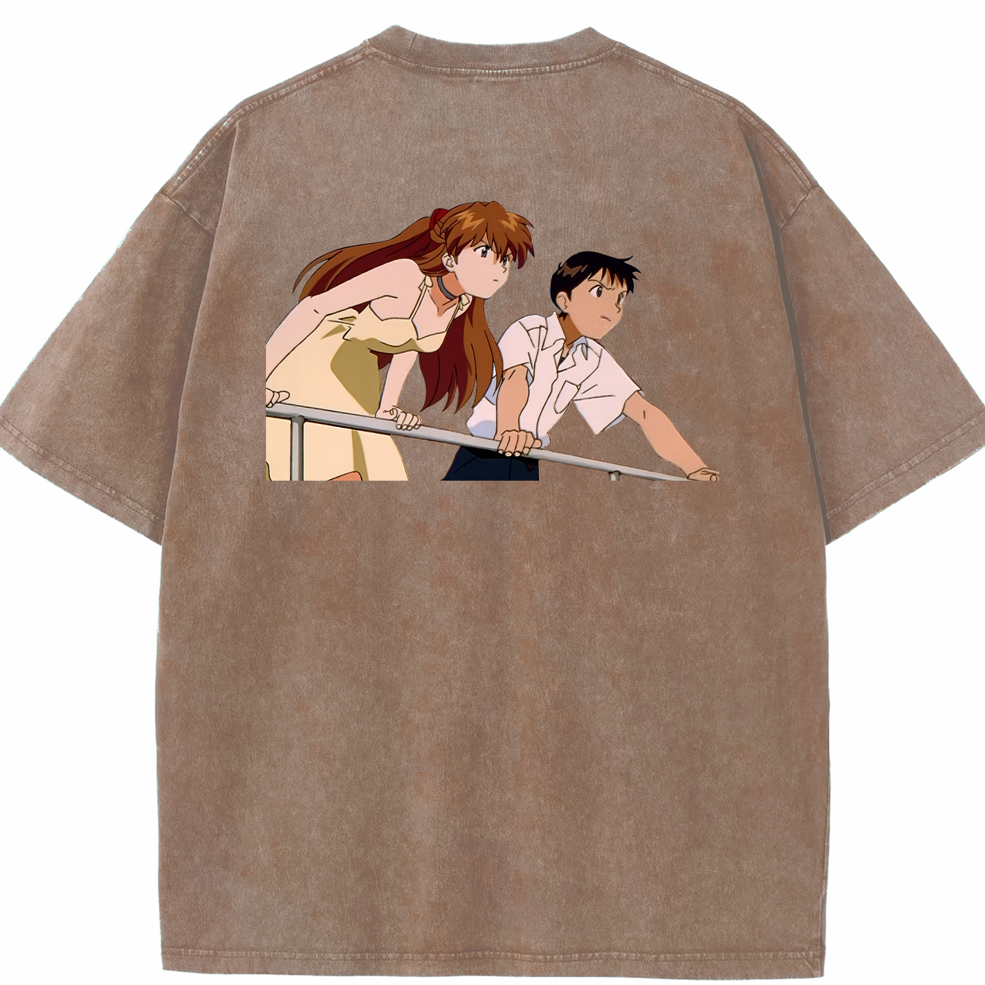 （画像用） EVA 新世紀エヴァンゲリオン 綿100% ヴィンテージ風 半袖Tシャツ（背面プリント）