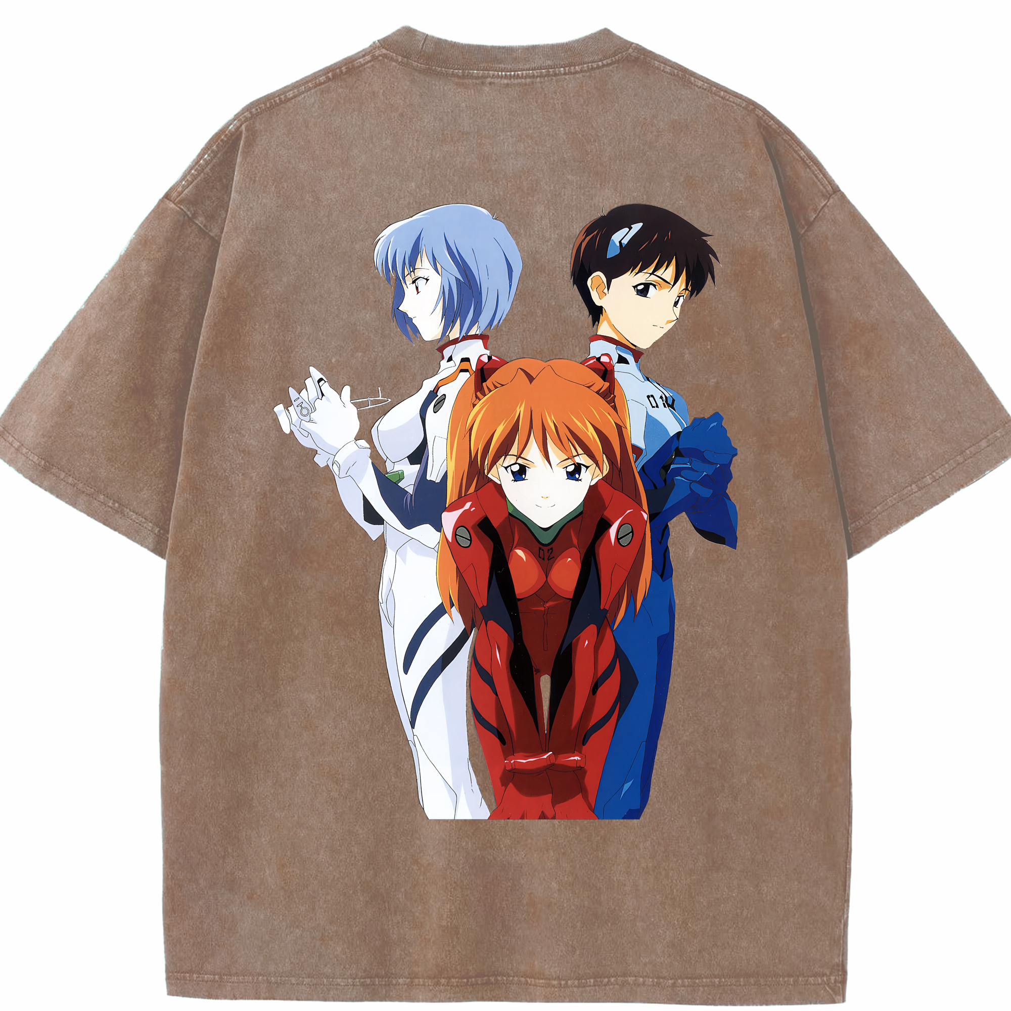 （画像用） EVA 新世紀エヴァンゲリオン 綿100% ヴィンテージ風 半袖Tシャツ（背面プリント）