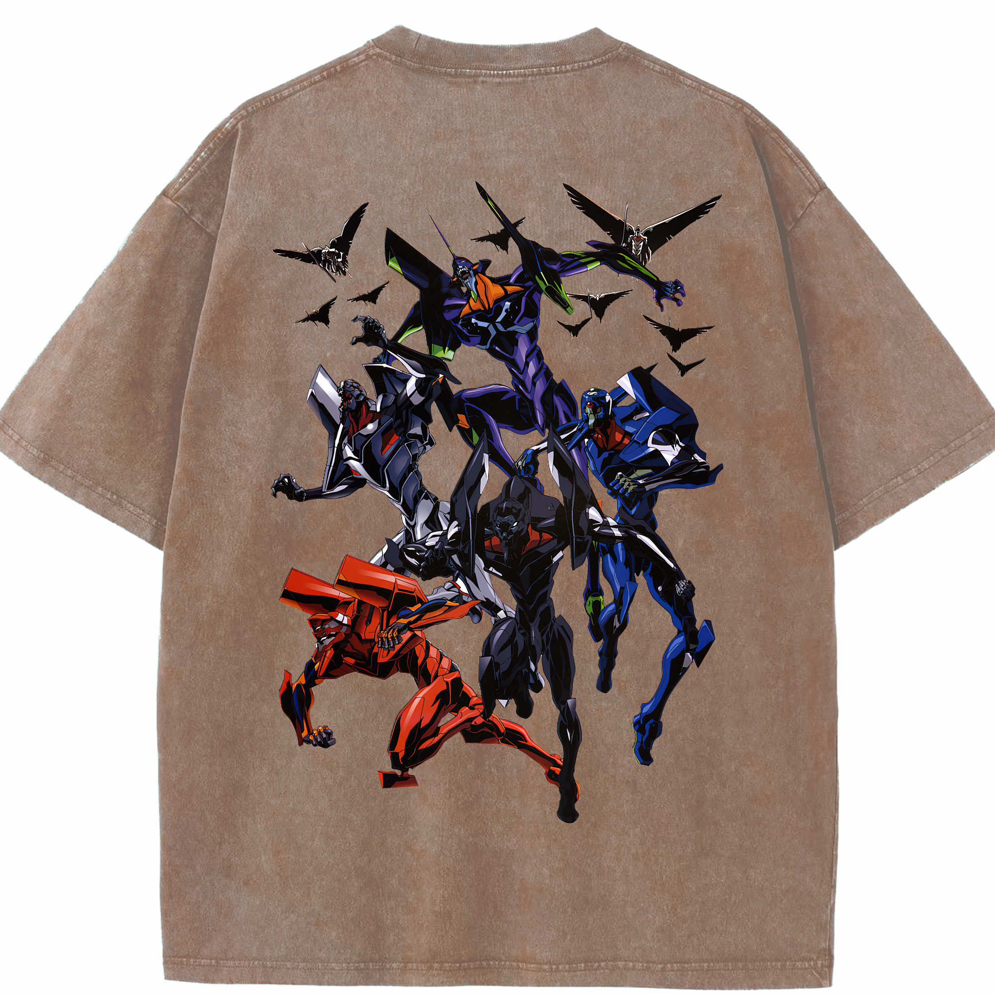 （画像用） EVA 新世紀エヴァンゲリオン 綿100% ヴィンテージ風 半袖Tシャツ（背面プリント）
