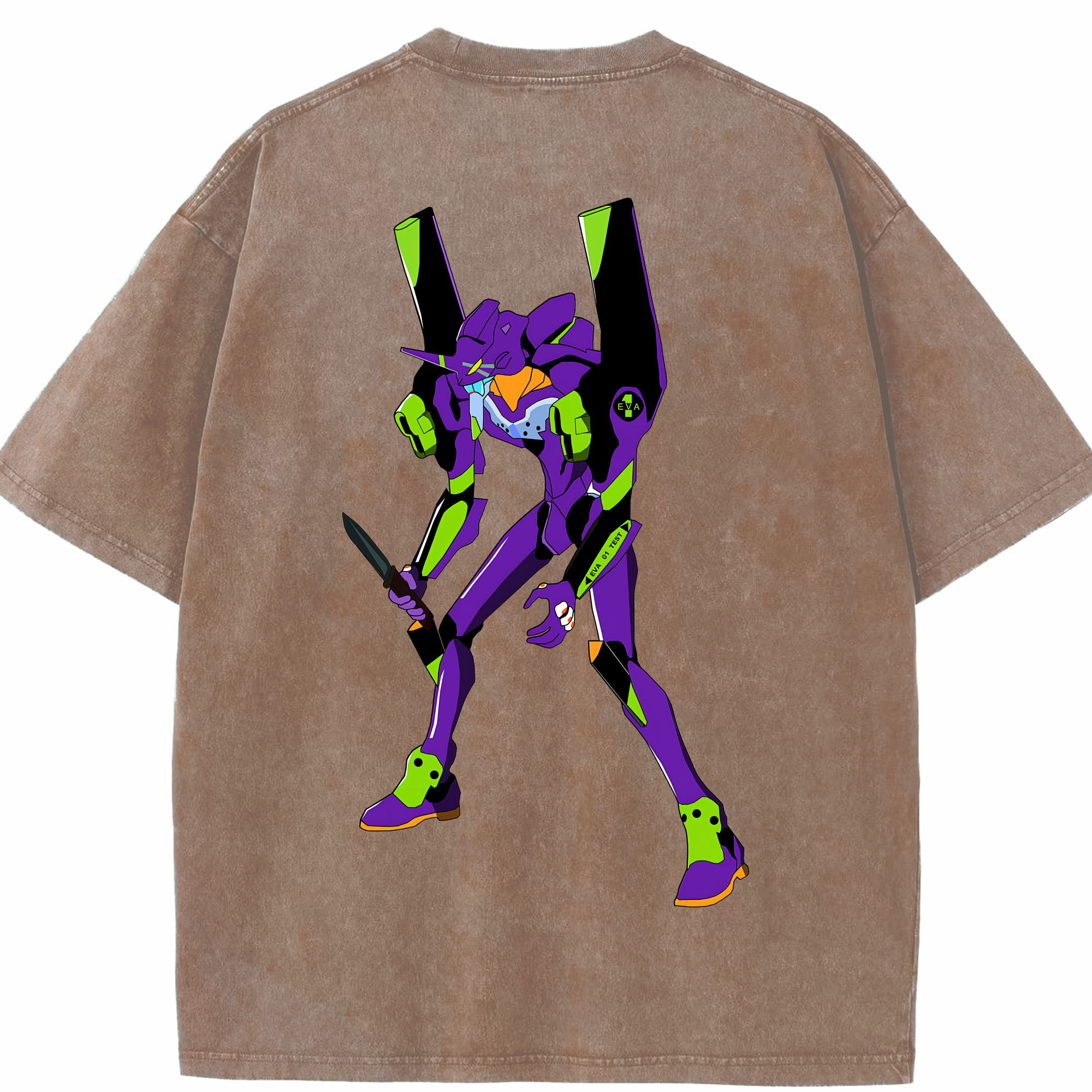 （画像用） EVA 新世紀エヴァンゲリオン 綿100% ヴィンテージ風 半袖Tシャツ（背面プリント）