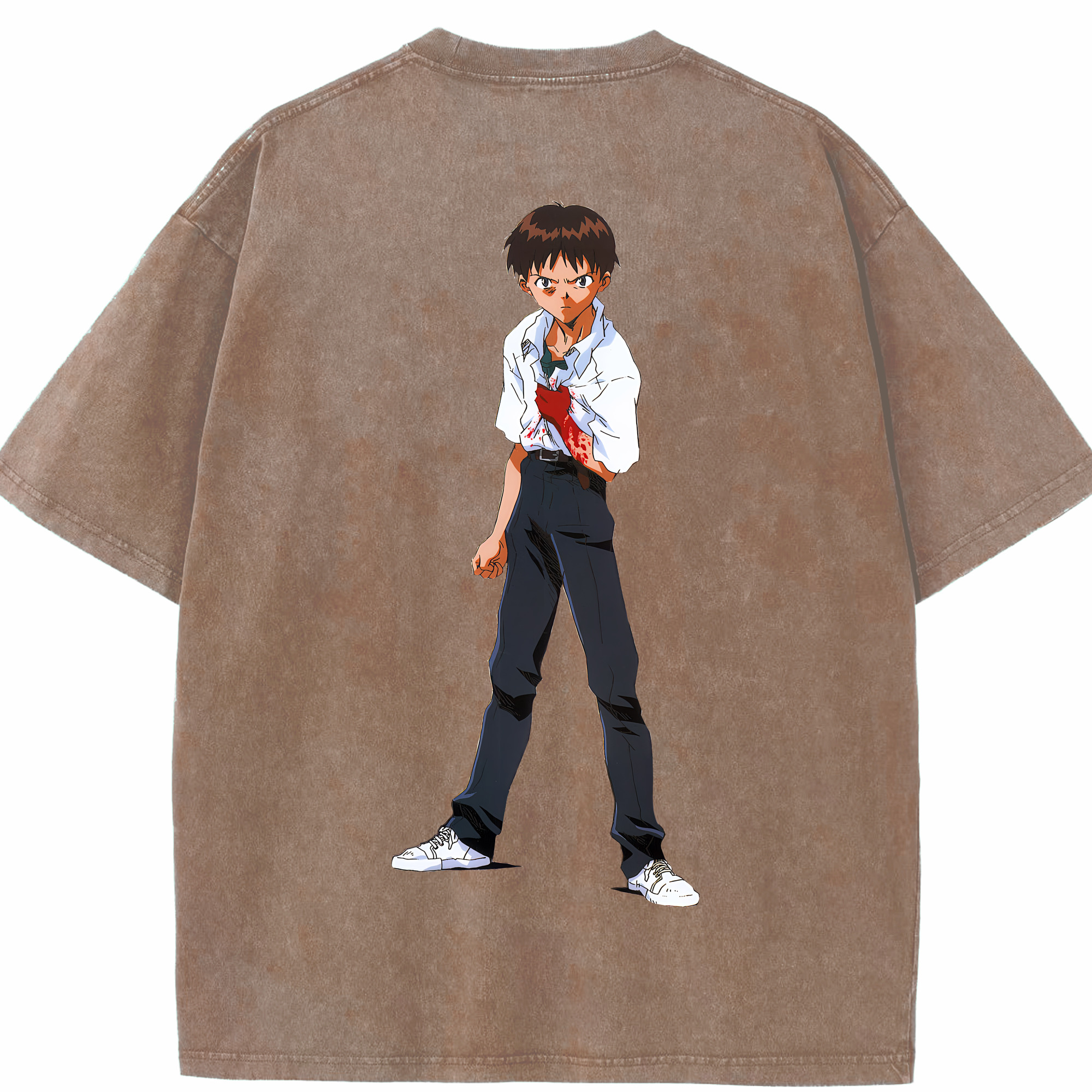 （画像用） EVA 新世紀エヴァンゲリオン 綿100% ヴィンテージ風 半袖Tシャツ（背面プリント）