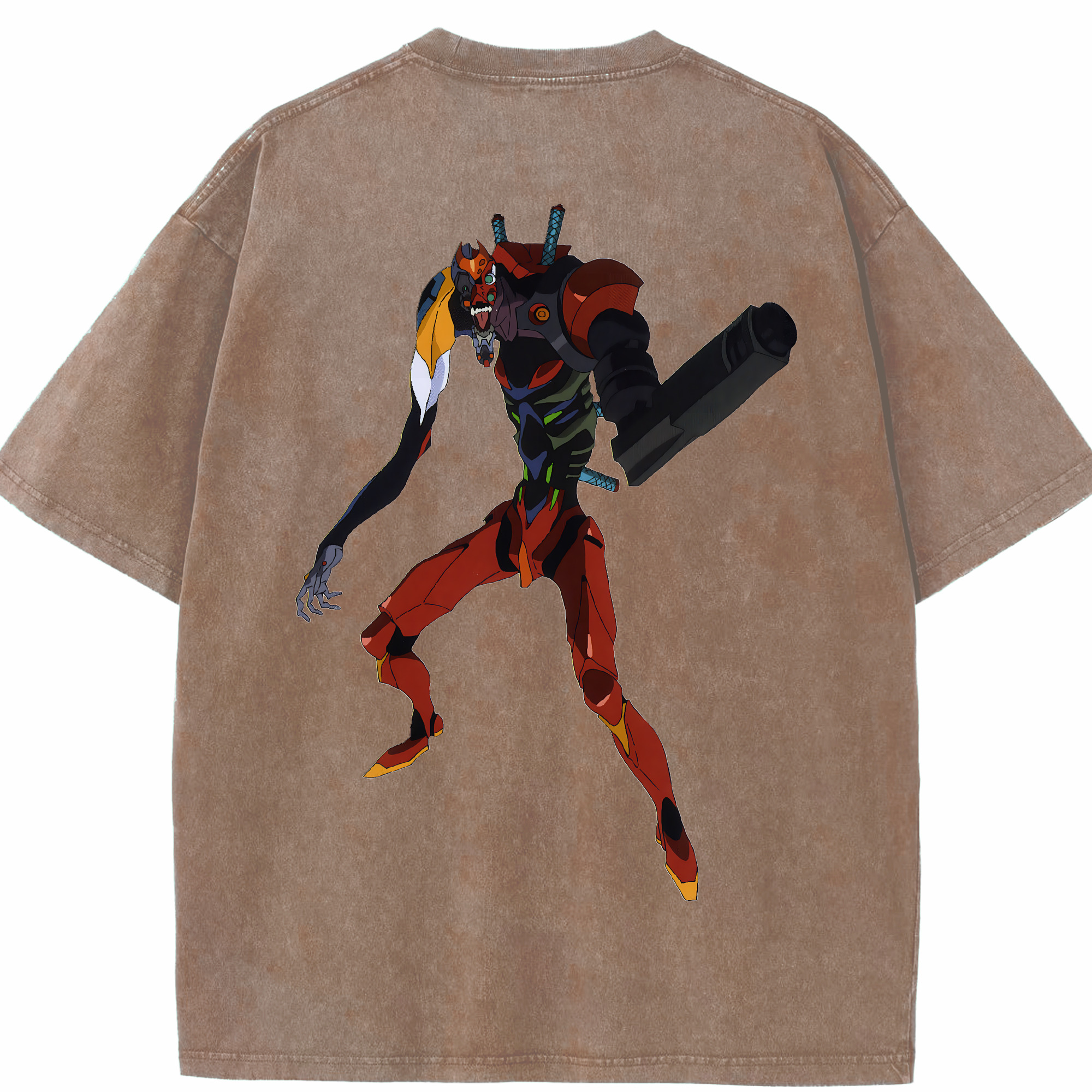 （画像用） EVA 新世紀エヴァンゲリオン 綿100% ヴィンテージ風 半袖Tシャツ（背面プリント）