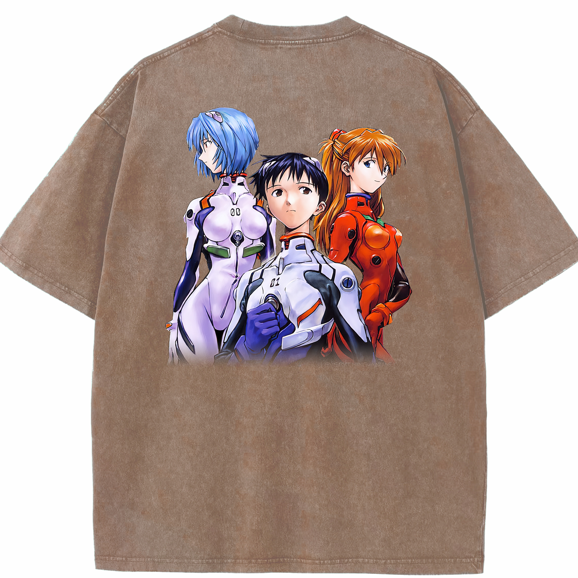 （画像用） EVA 新世紀エヴァンゲリオン 綿100% ヴィンテージ風 半袖Tシャツ（背面プリント）