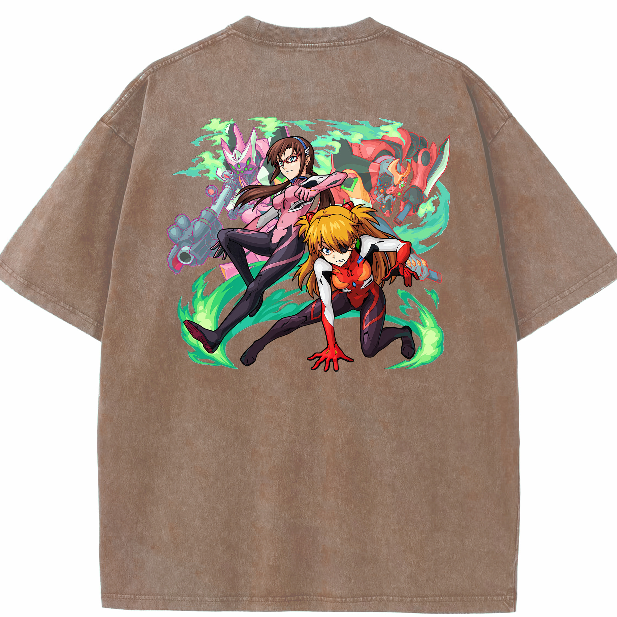 （画像用） EVA 新世紀エヴァンゲリオン 綿100% ヴィンテージ風 半袖Tシャツ（背面プリント）