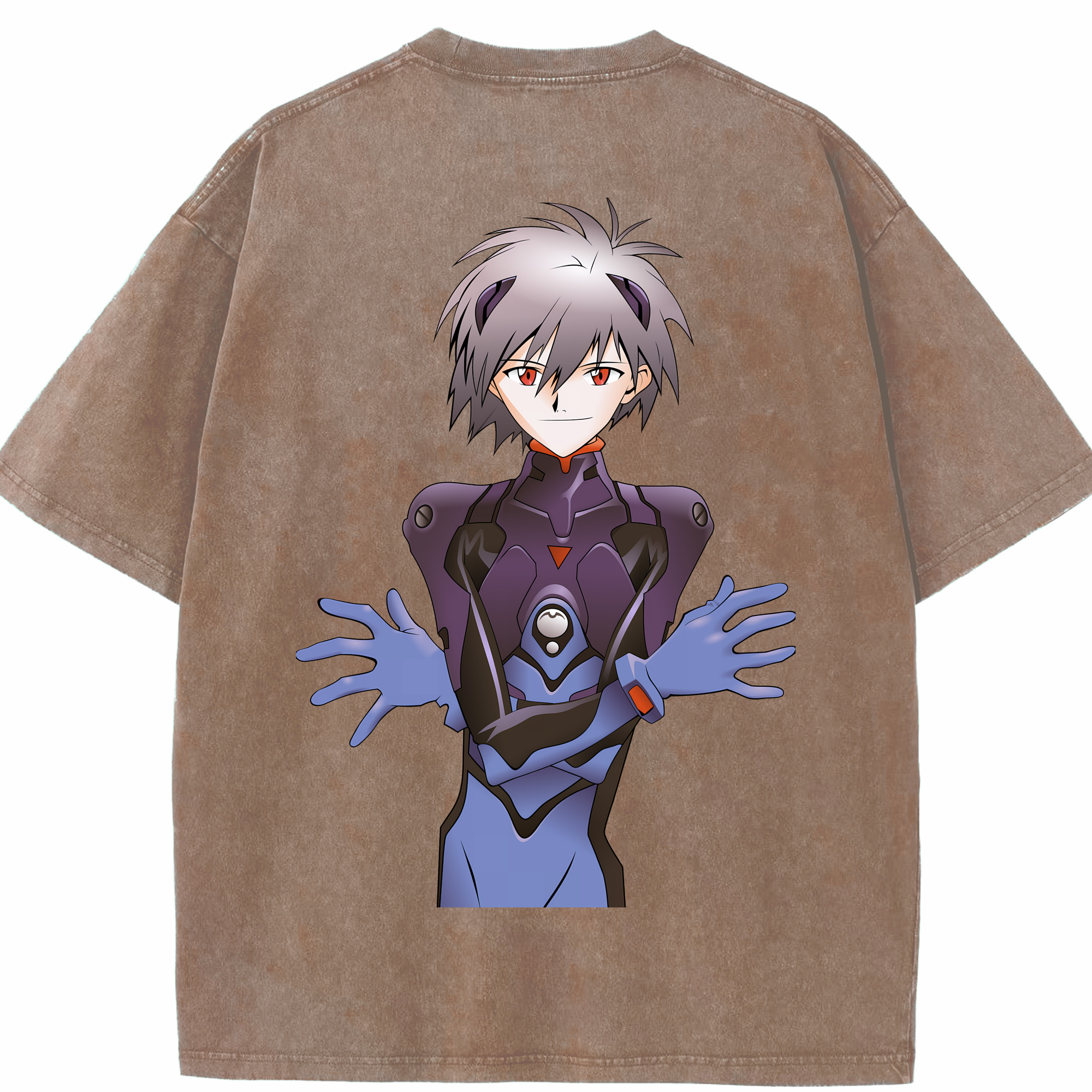 （画像用） EVA 新世紀エヴァンゲリオン 綿100% ヴィンテージ風 半袖Tシャツ（背面プリント）