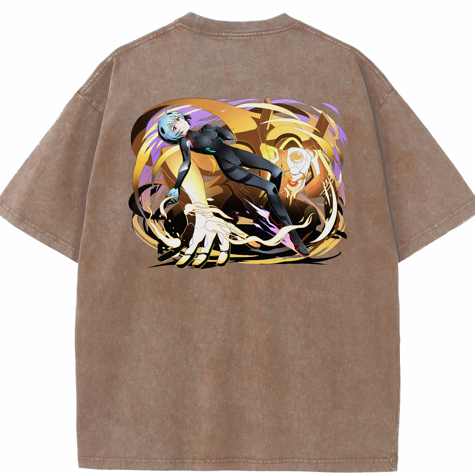 （画像用） EVA 新世紀エヴァンゲリオン 綿100% ヴィンテージ風 半袖Tシャツ（背面プリント）