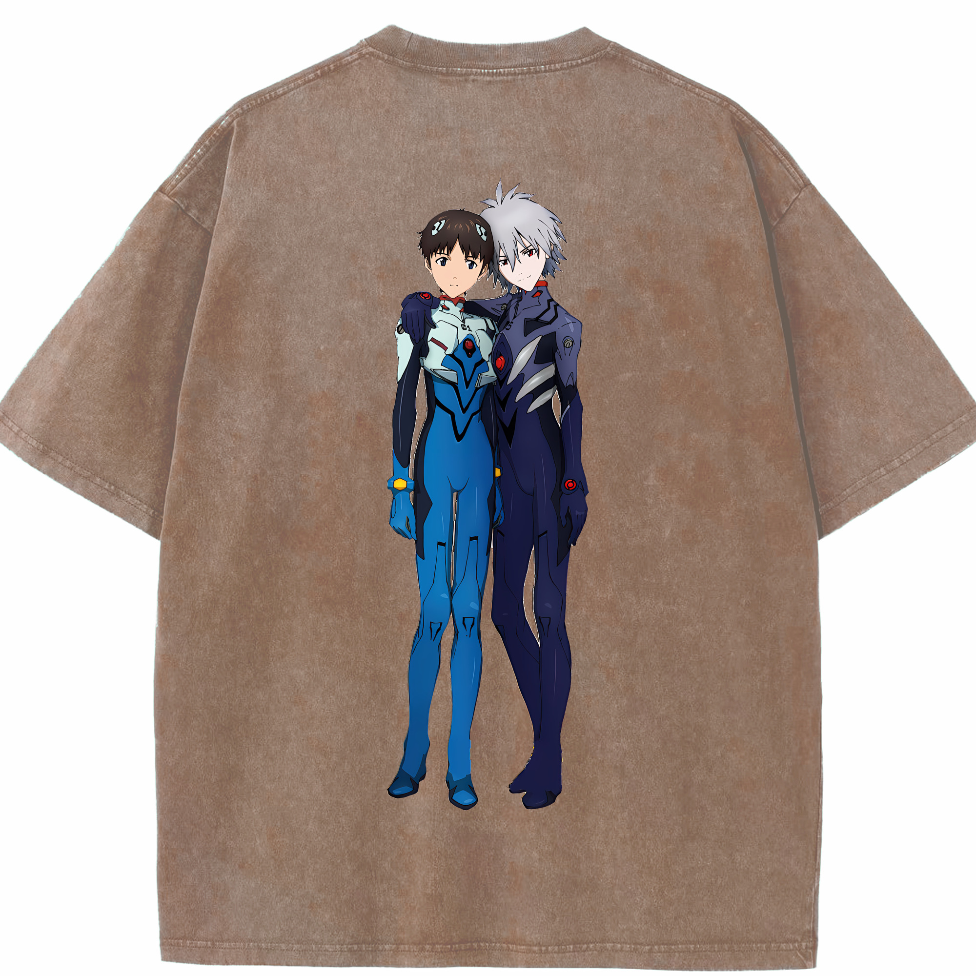 （画像用） EVA 新世紀エヴァンゲリオン 綿100% ヴィンテージ風 半袖Tシャツ（背面プリント）