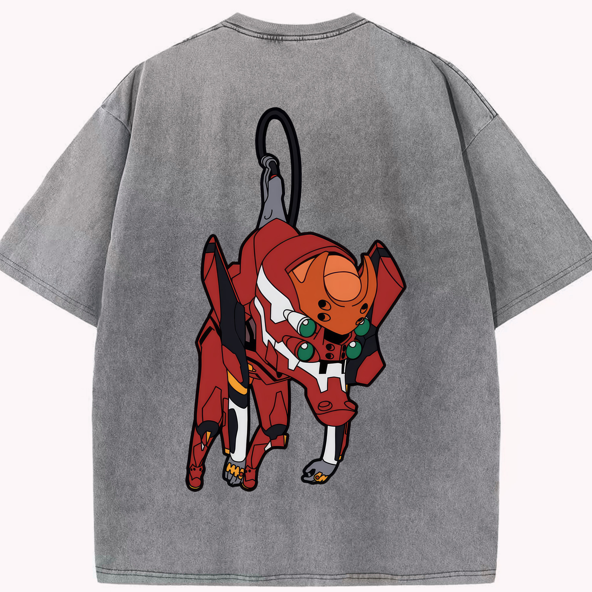 （画像用） EVA 新世紀エヴァンゲリオン 綿100% ヴィンテージ風 半袖Tシャツ（背面プリント）