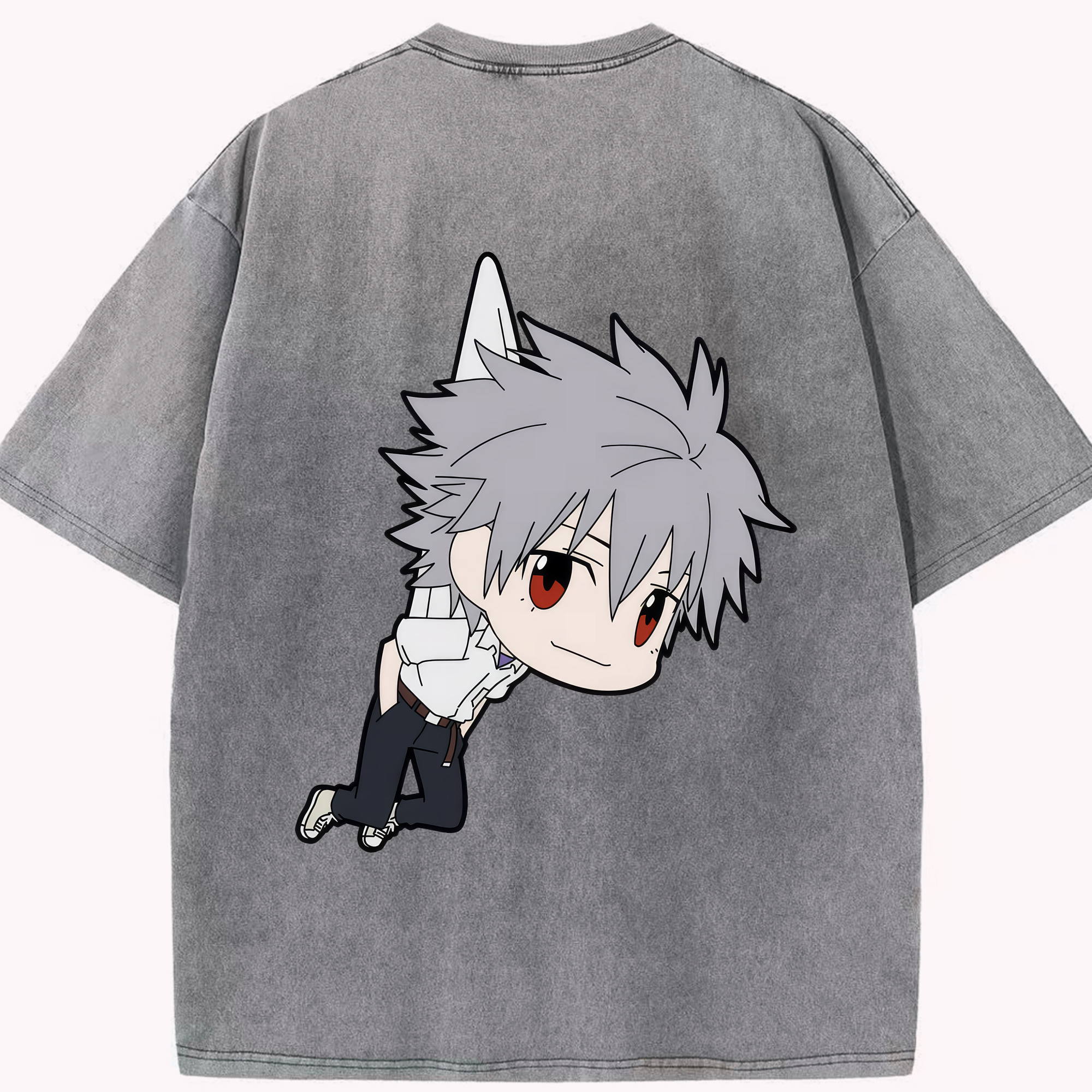 （画像用） EVA 新世紀エヴァンゲリオン 綿100% ヴィンテージ風 半袖Tシャツ（背面プリント）