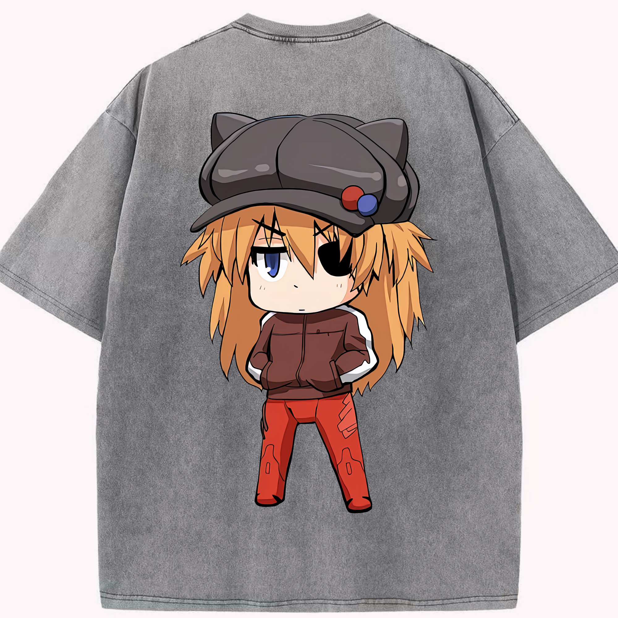 （画像用） EVA 新世紀エヴァンゲリオン 綿100% ヴィンテージ風 半袖Tシャツ（背面プリント）
