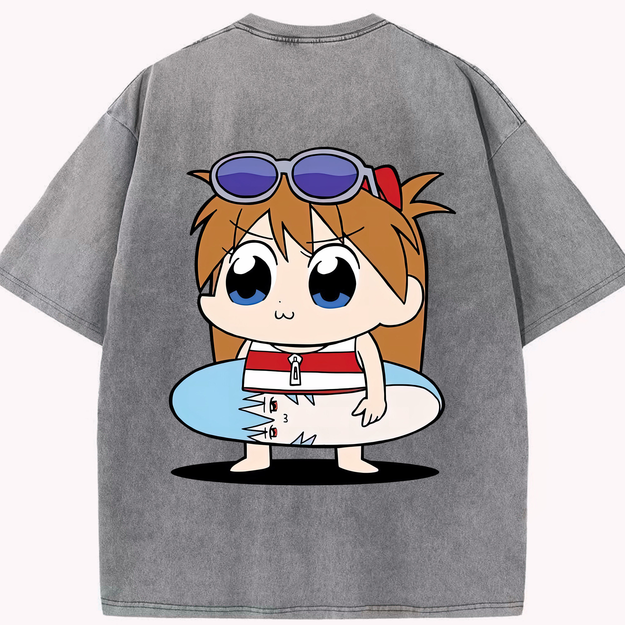 （画像用） EVA 新世紀エヴァンゲリオン 綿100% ヴィンテージ風 半袖Tシャツ（背面プリント）