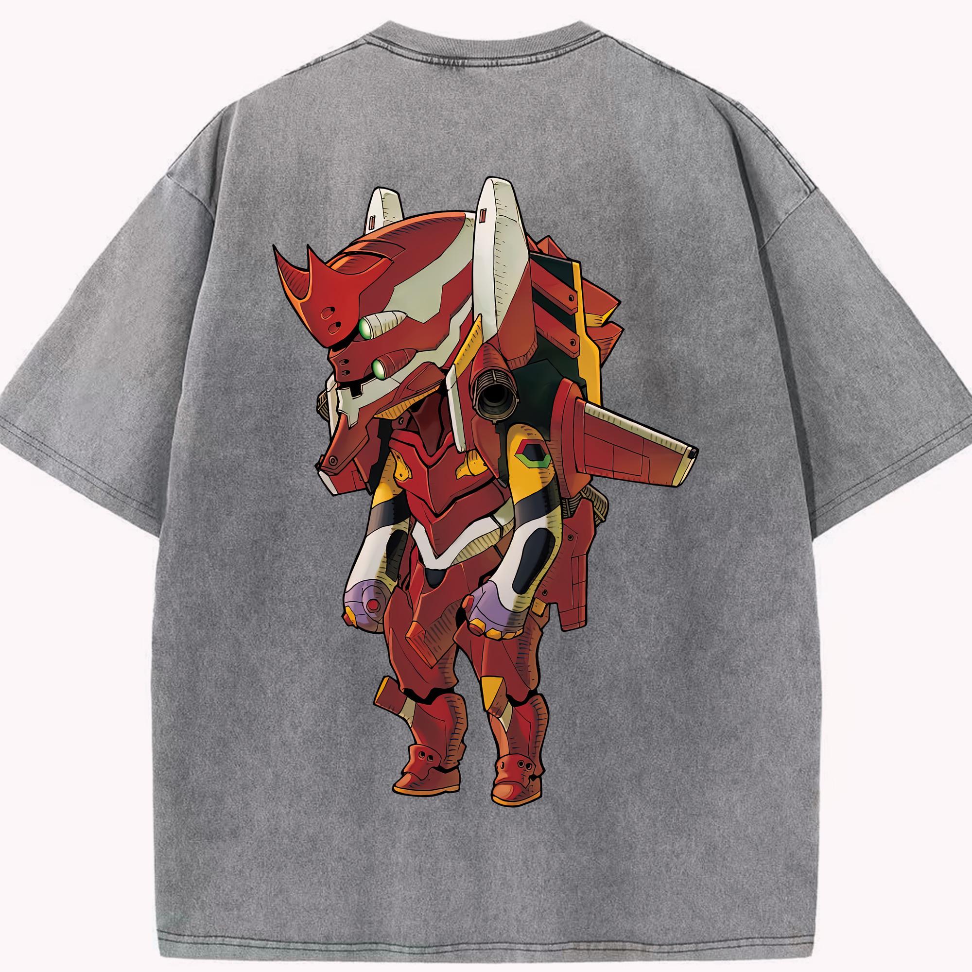 （画像用） EVA 新世紀エヴァンゲリオン 綿100% ヴィンテージ風 半袖Tシャツ（背面プリント）