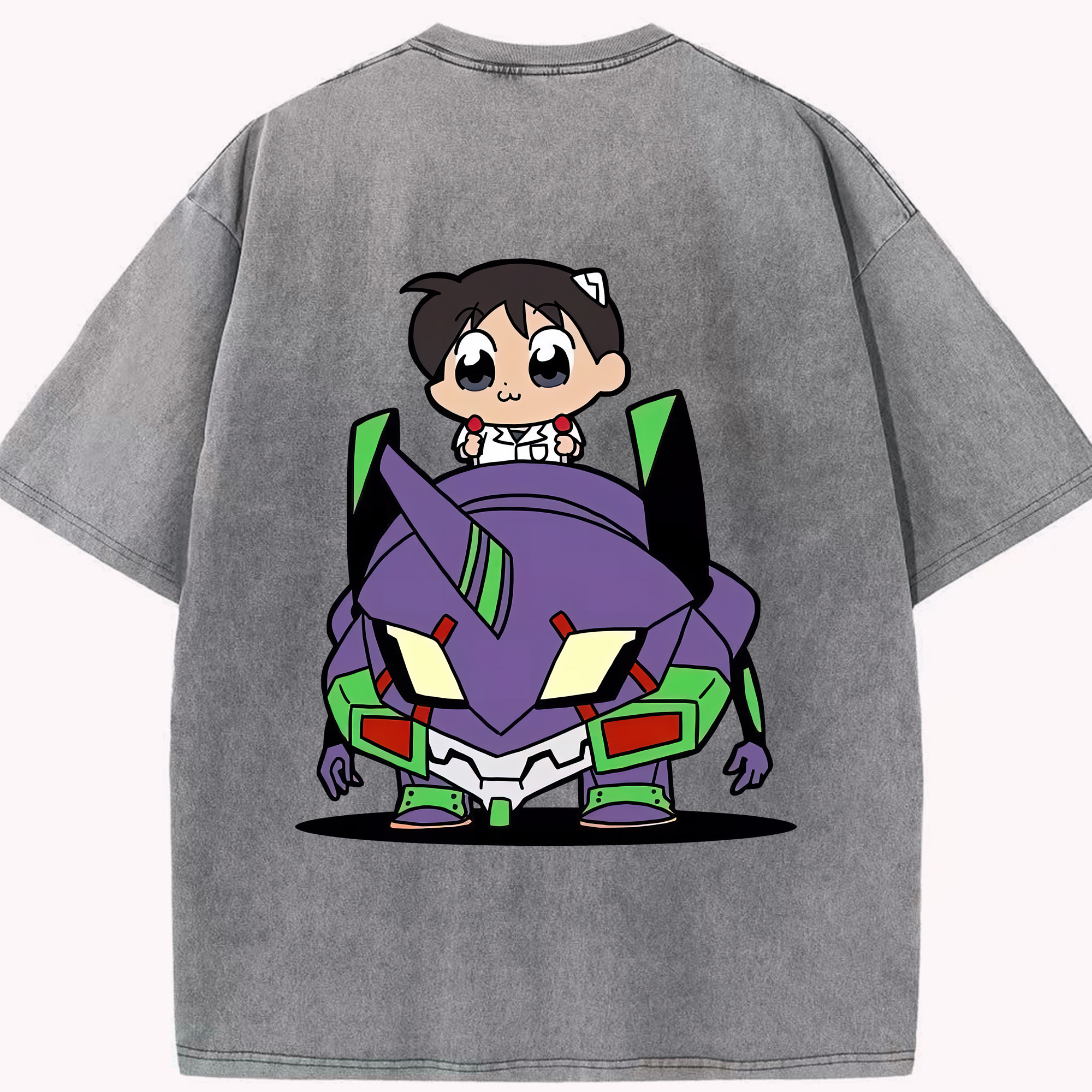 （画像用） EVA 新世紀エヴァンゲリオン 綿100% ヴィンテージ風 半袖Tシャツ（背面プリント）