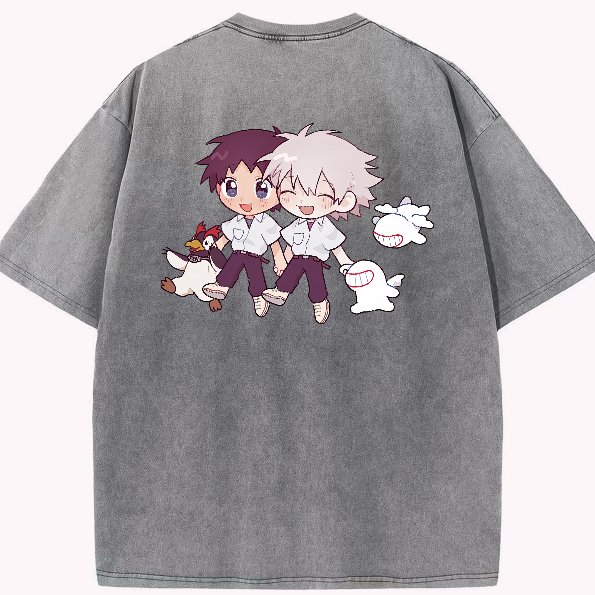 （画像用） EVA 新世紀エヴァンゲリオン 綿100% ヴィンテージ風 半袖Tシャツ（背面プリント）