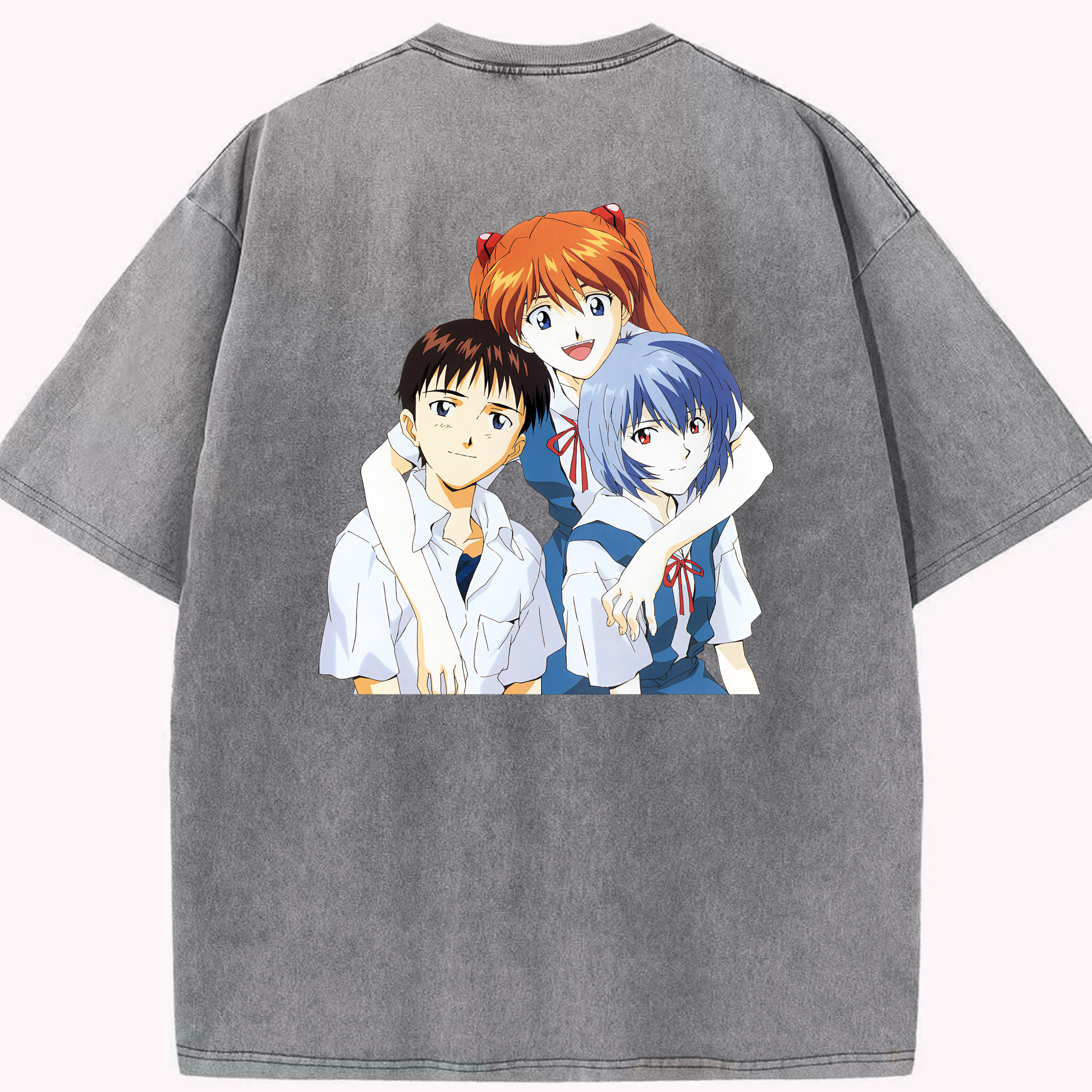（画像用） EVA 新世紀エヴァンゲリオン 綿100% ヴィンテージ風 半袖Tシャツ（背面プリント）