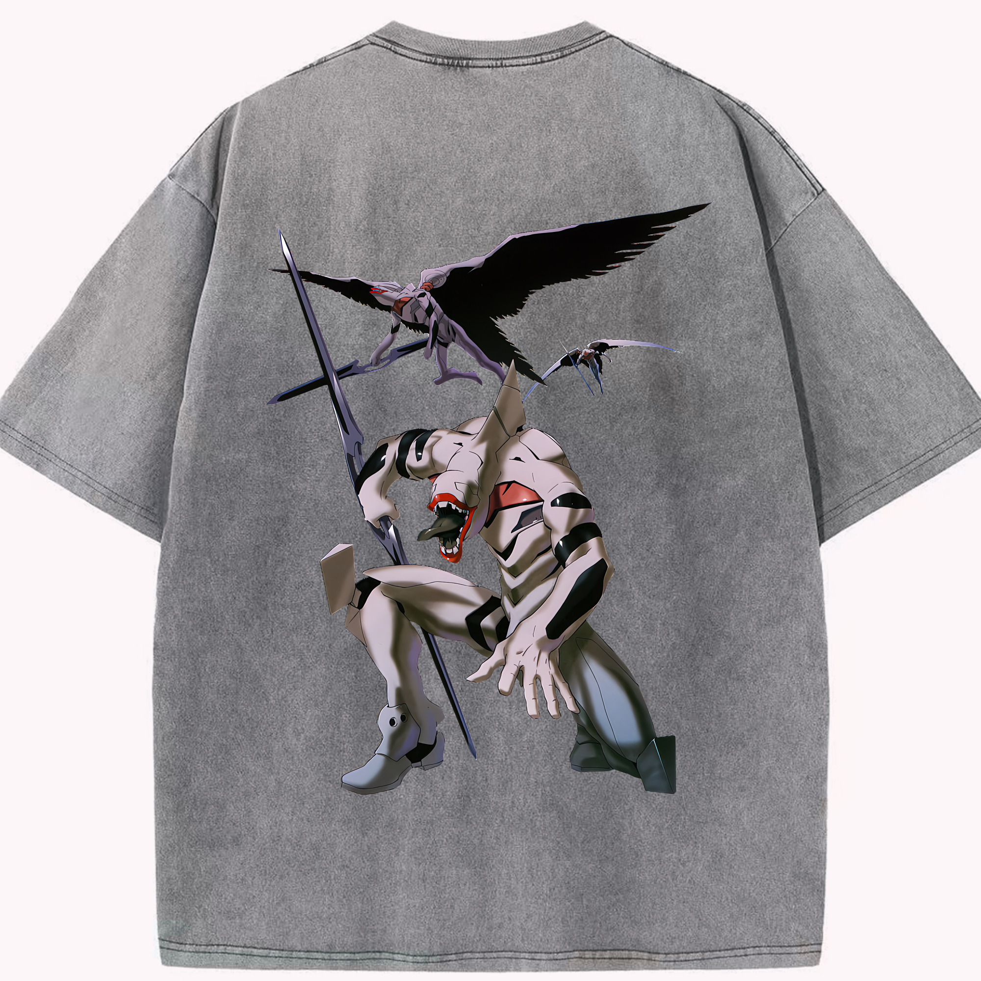 （画像用） EVA 新世紀エヴァンゲリオン 綿100% ヴィンテージ風 半袖Tシャツ（背面プリント）