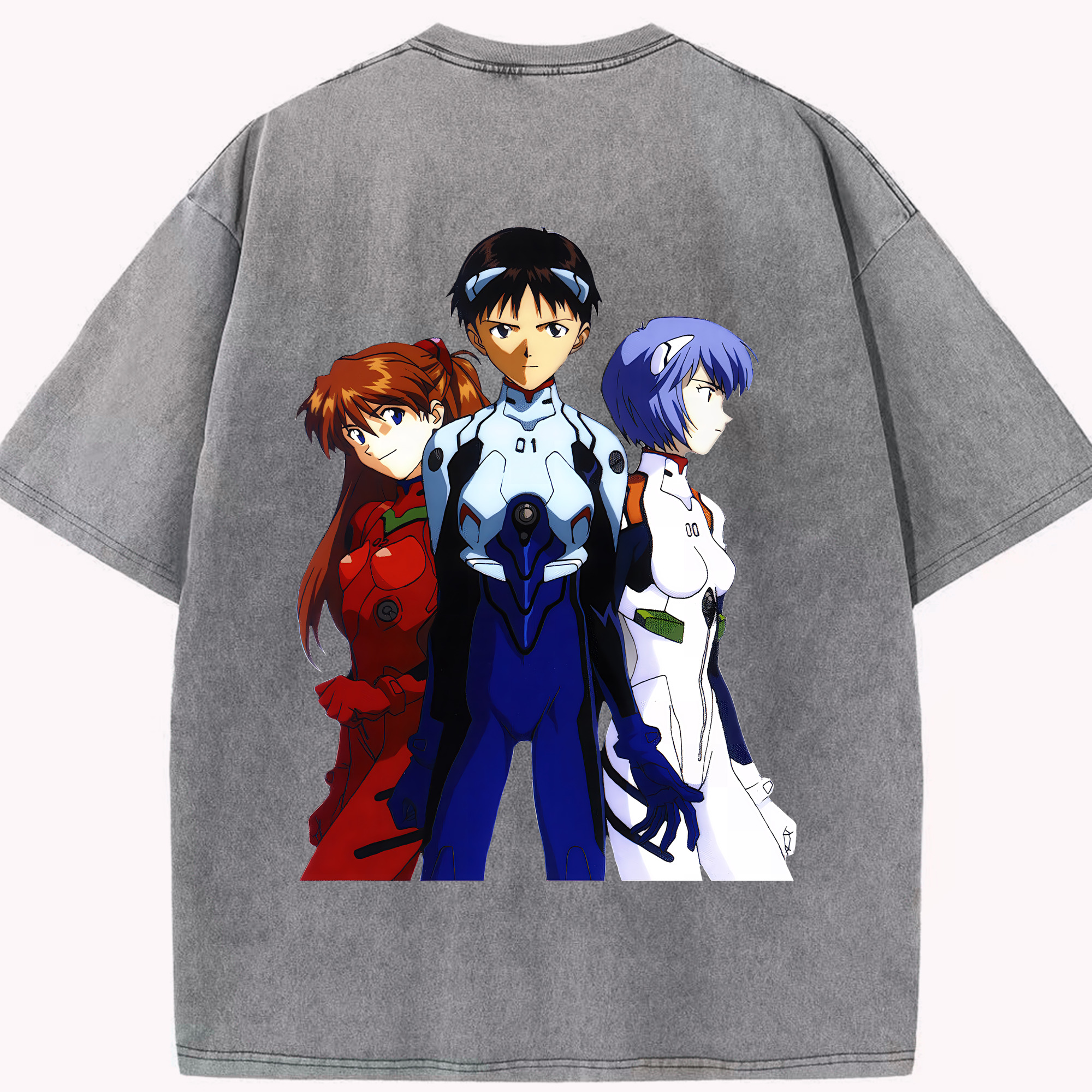 （画像用） EVA 新世紀エヴァンゲリオン 綿100% ヴィンテージ風 半袖Tシャツ（背面プリント）