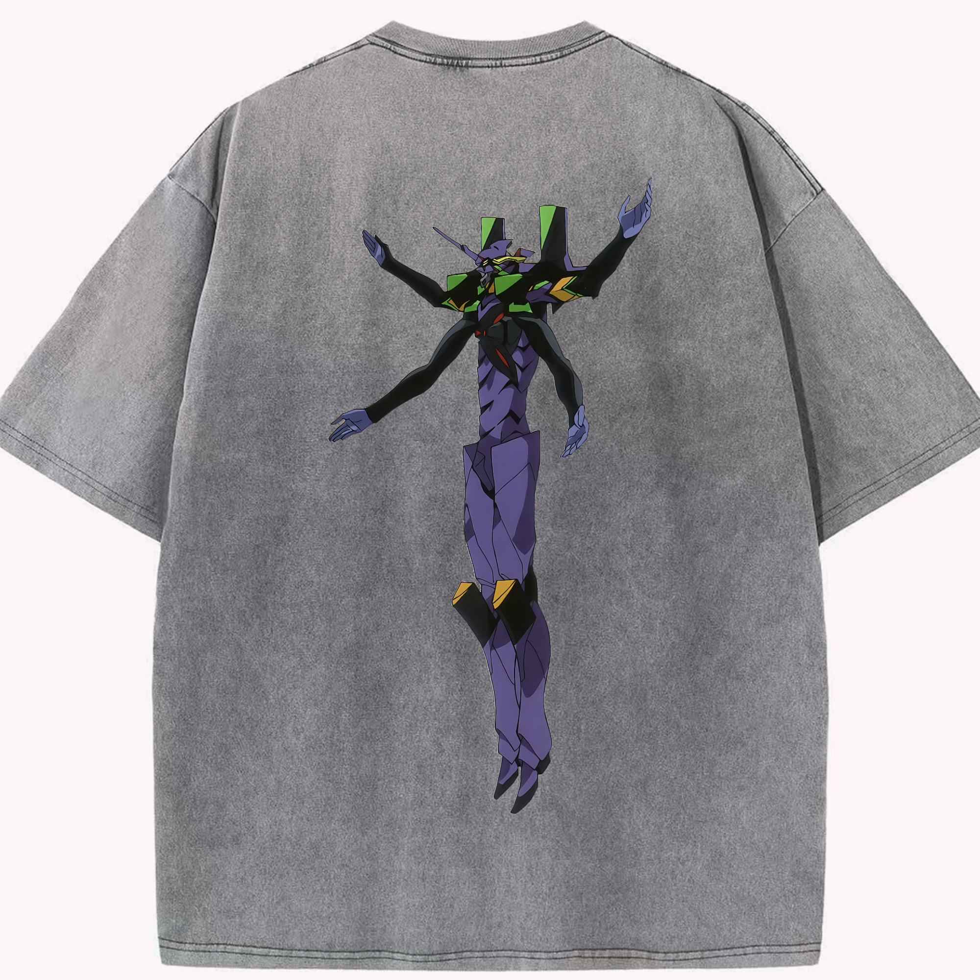 （画像用） EVA 新世紀エヴァンゲリオン 綿100% ヴィンテージ風 半袖Tシャツ（背面プリント）