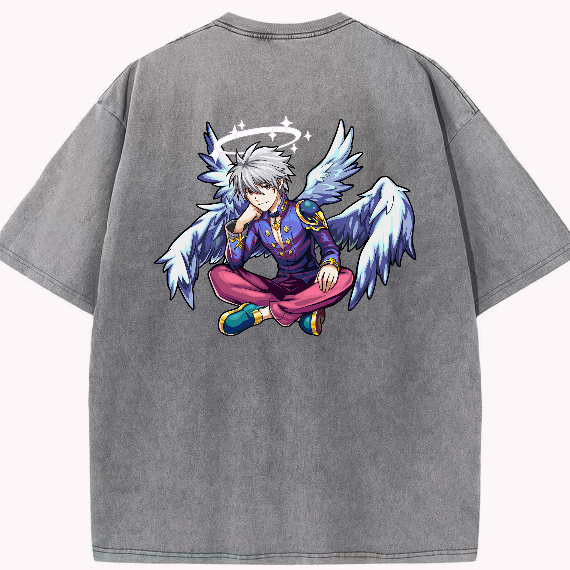 （画像用） EVA 新世紀エヴァンゲリオン 綿100% ヴィンテージ風 半袖Tシャツ（背面プリント）