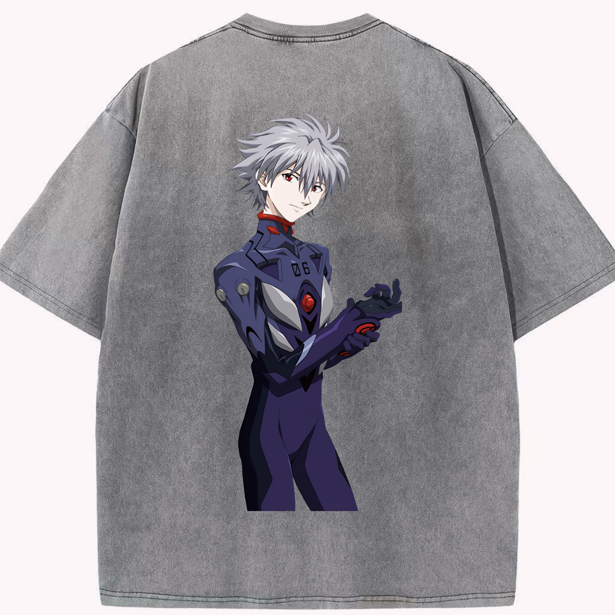 （画像用） EVA 新世紀エヴァンゲリオン 綿100% ヴィンテージ風 半袖Tシャツ（背面プリント）