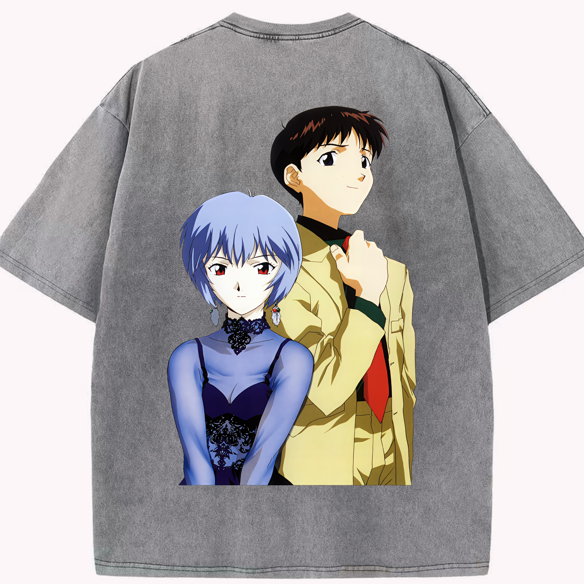 （画像用） EVA 新世紀エヴァンゲリオン 綿100% ヴィンテージ風 半袖Tシャツ（背面プリント）