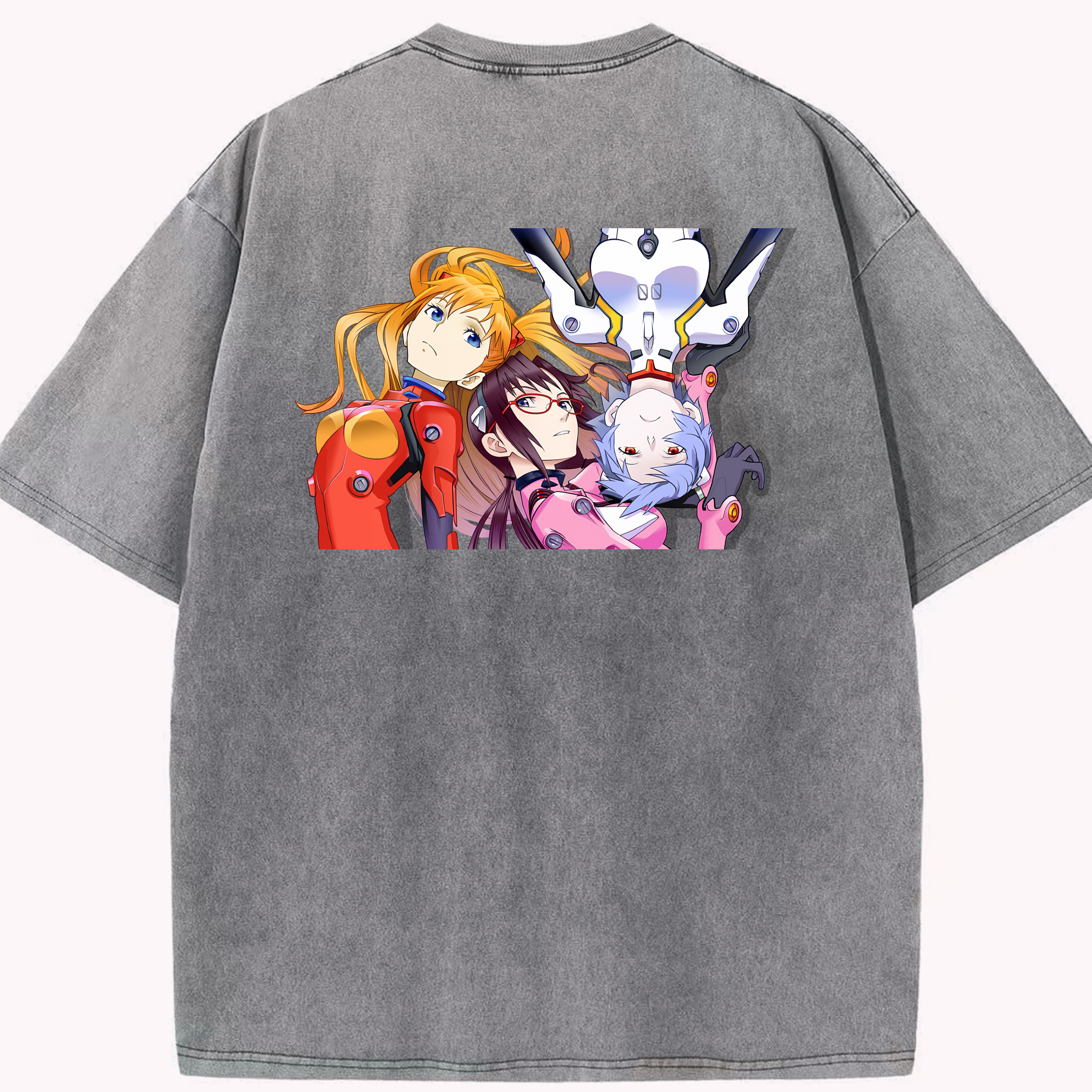（画像用） EVA 新世紀エヴァンゲリオン 綿100% ヴィンテージ風 半袖Tシャツ（背面プリント）