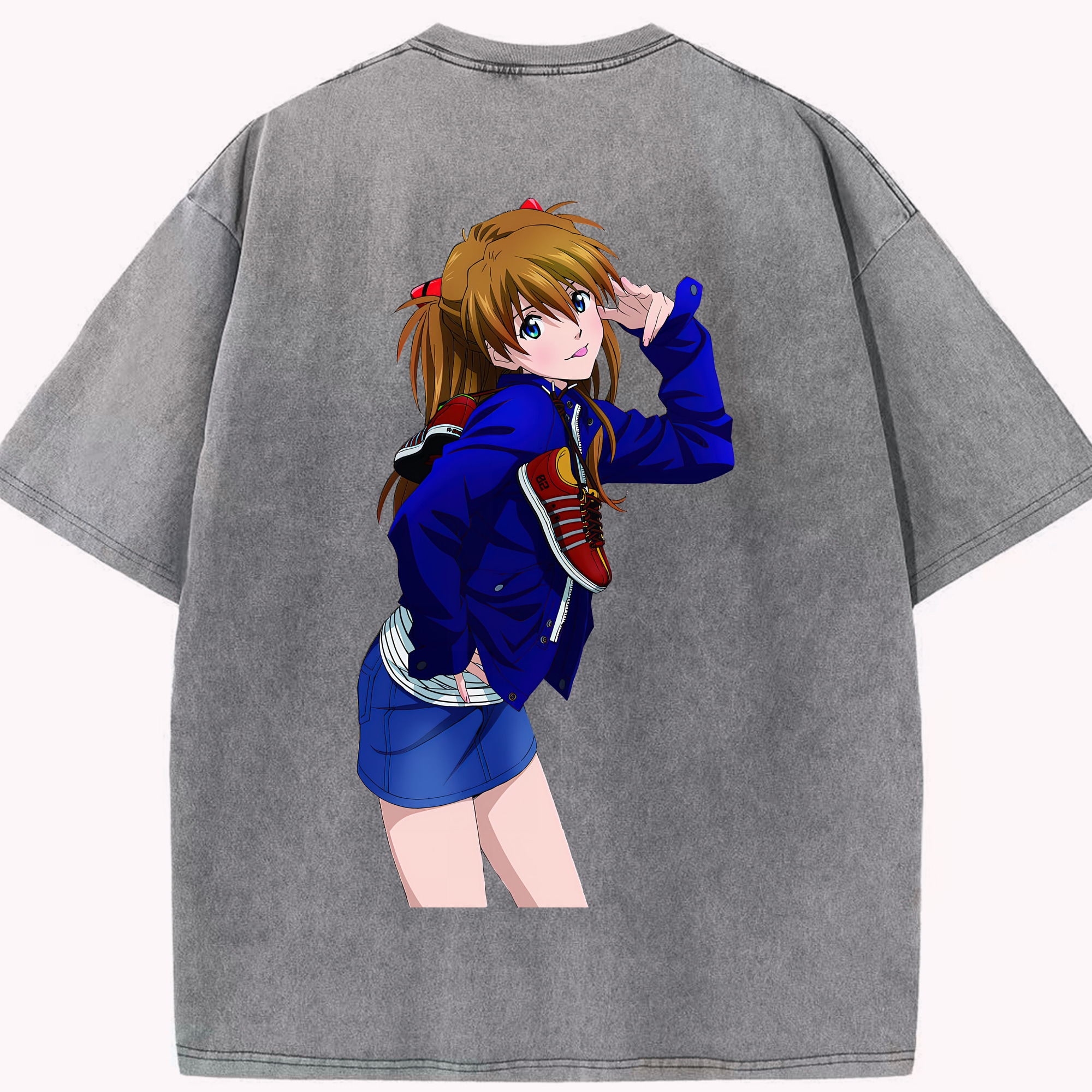 （画像用） EVA 新世紀エヴァンゲリオン 綿100% ヴィンテージ風 半袖Tシャツ（背面プリント）
