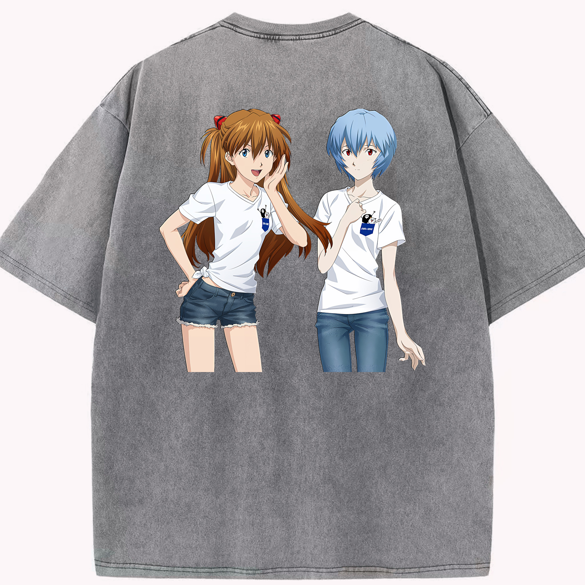 （画像用） EVA 新世紀エヴァンゲリオン 綿100% ヴィンテージ風 半袖Tシャツ（背面プリント）