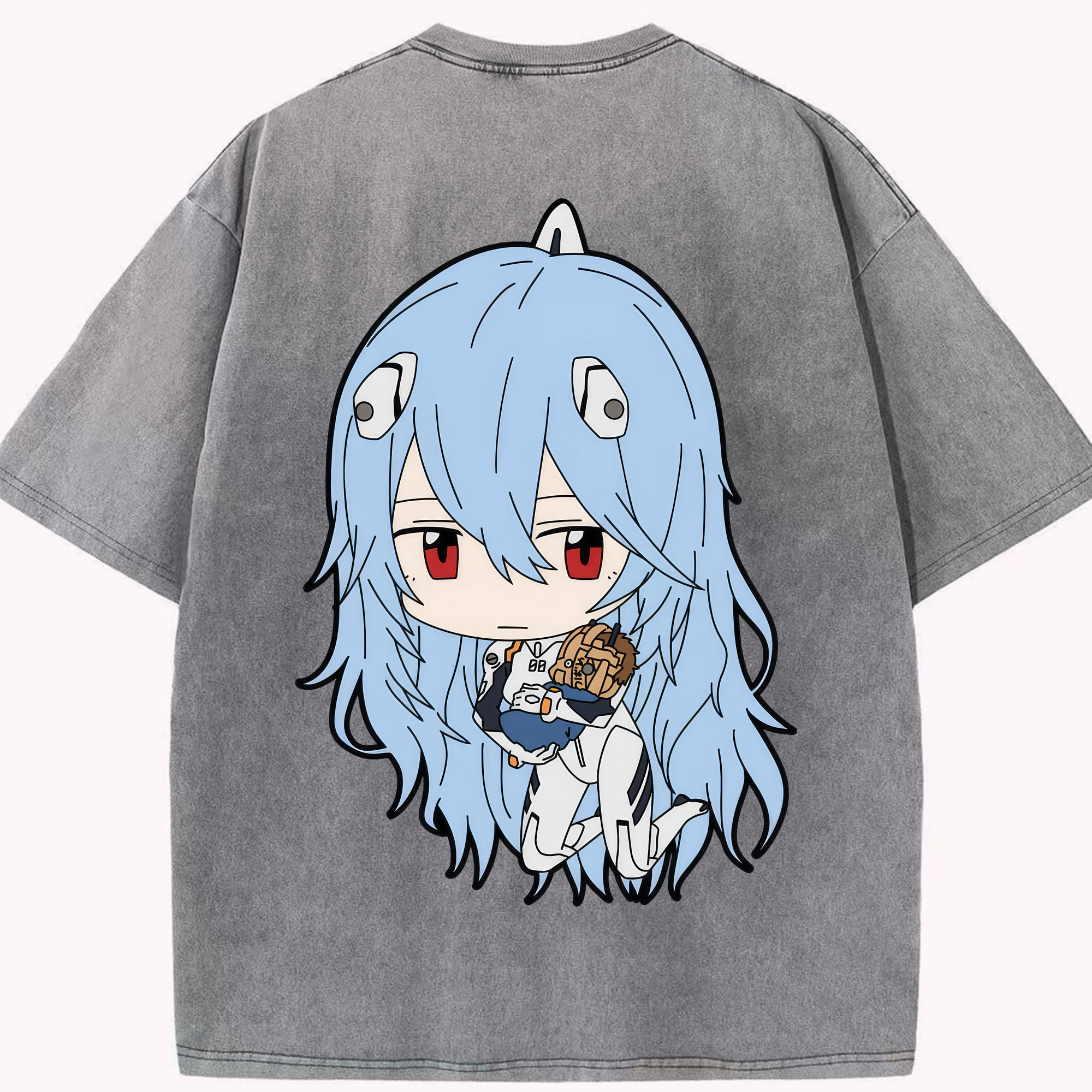 （画像用） EVA 新世紀エヴァンゲリオン 綿100% ヴィンテージ風 半袖Tシャツ（背面プリント）