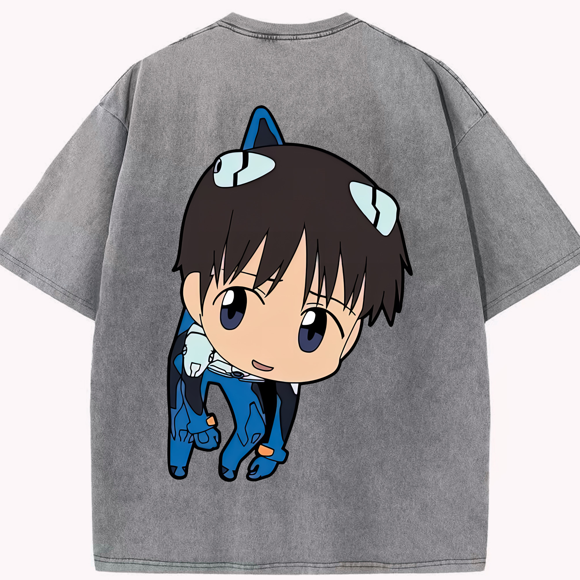 （画像用） EVA 新世紀エヴァンゲリオン 綿100% ヴィンテージ風 半袖Tシャツ（背面プリント）