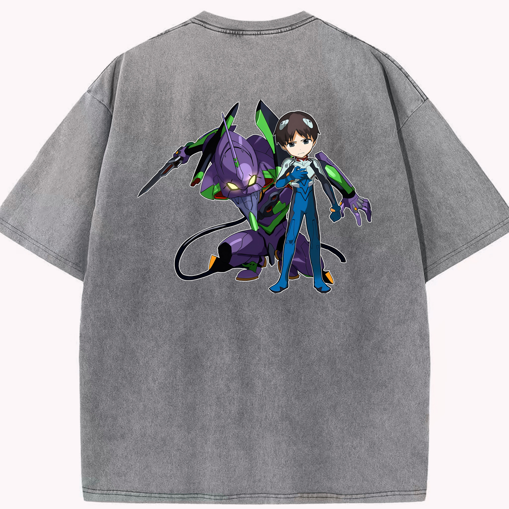 （画像用） EVA 新世紀エヴァンゲリオン 綿100% ヴィンテージ風 半袖Tシャツ（背面プリント）