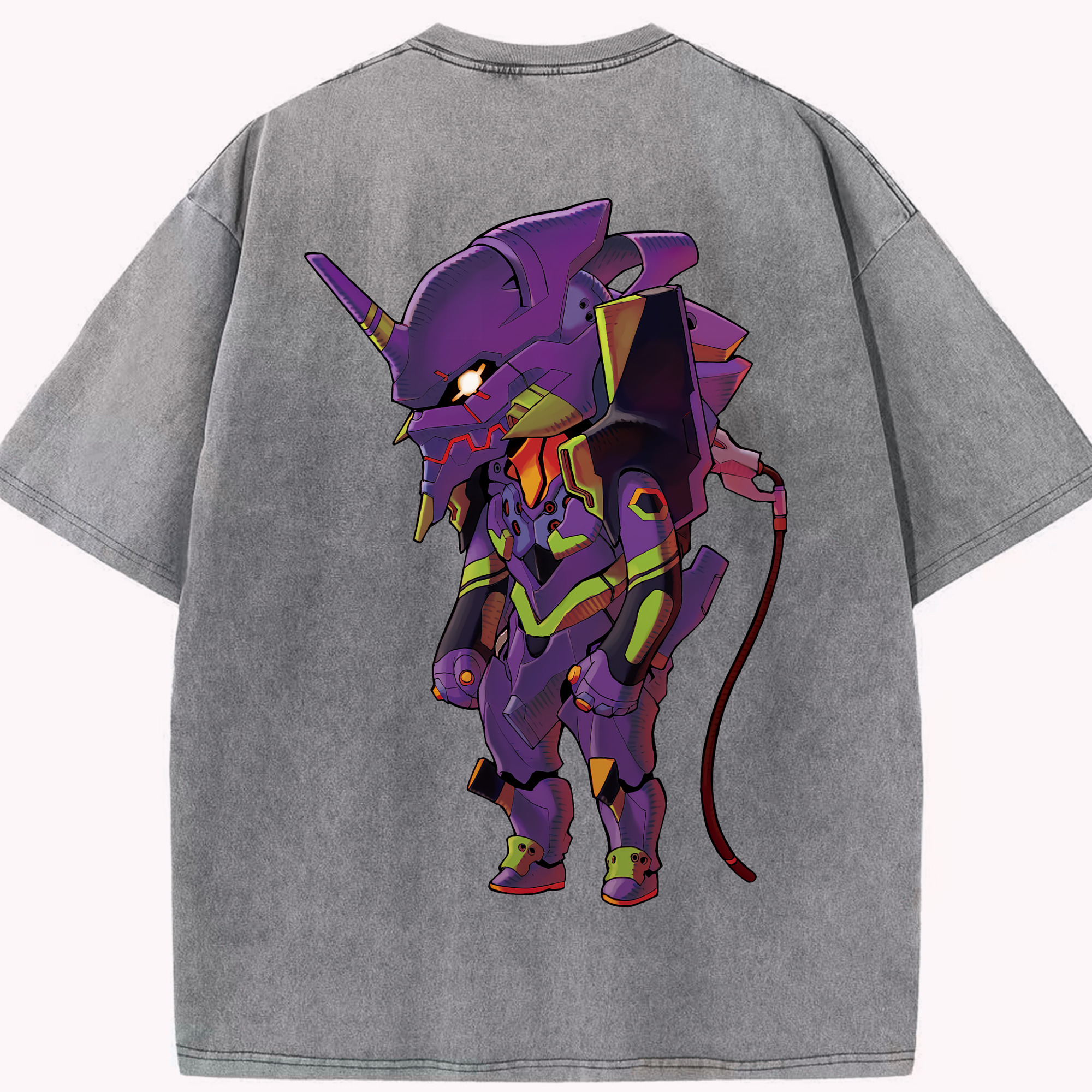 （画像用） EVA 新世紀エヴァンゲリオン 綿100% ヴィンテージ風 半袖Tシャツ（背面プリント）