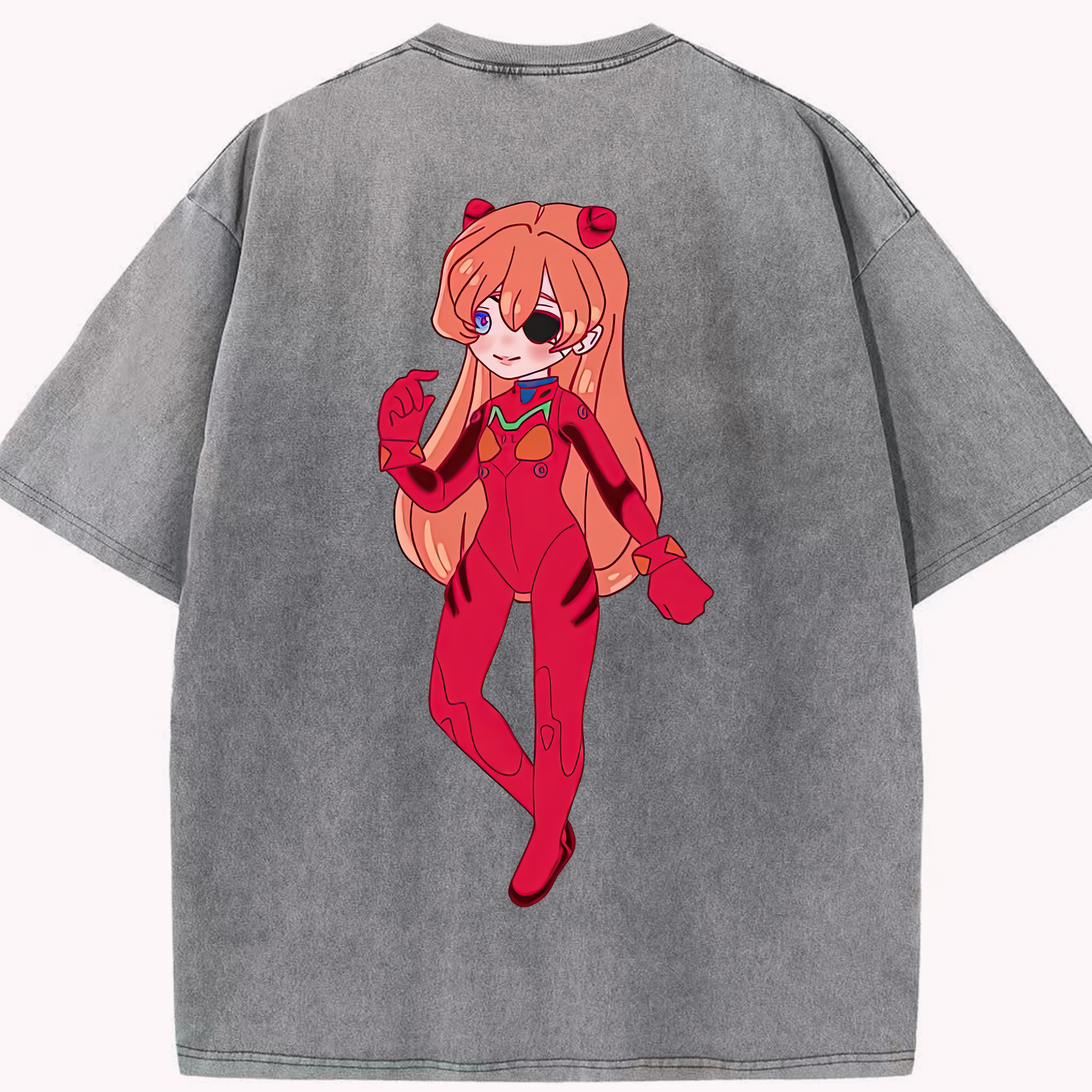 （画像用） EVA 新世紀エヴァンゲリオン 綿100% ヴィンテージ風 半袖Tシャツ（背面プリント）