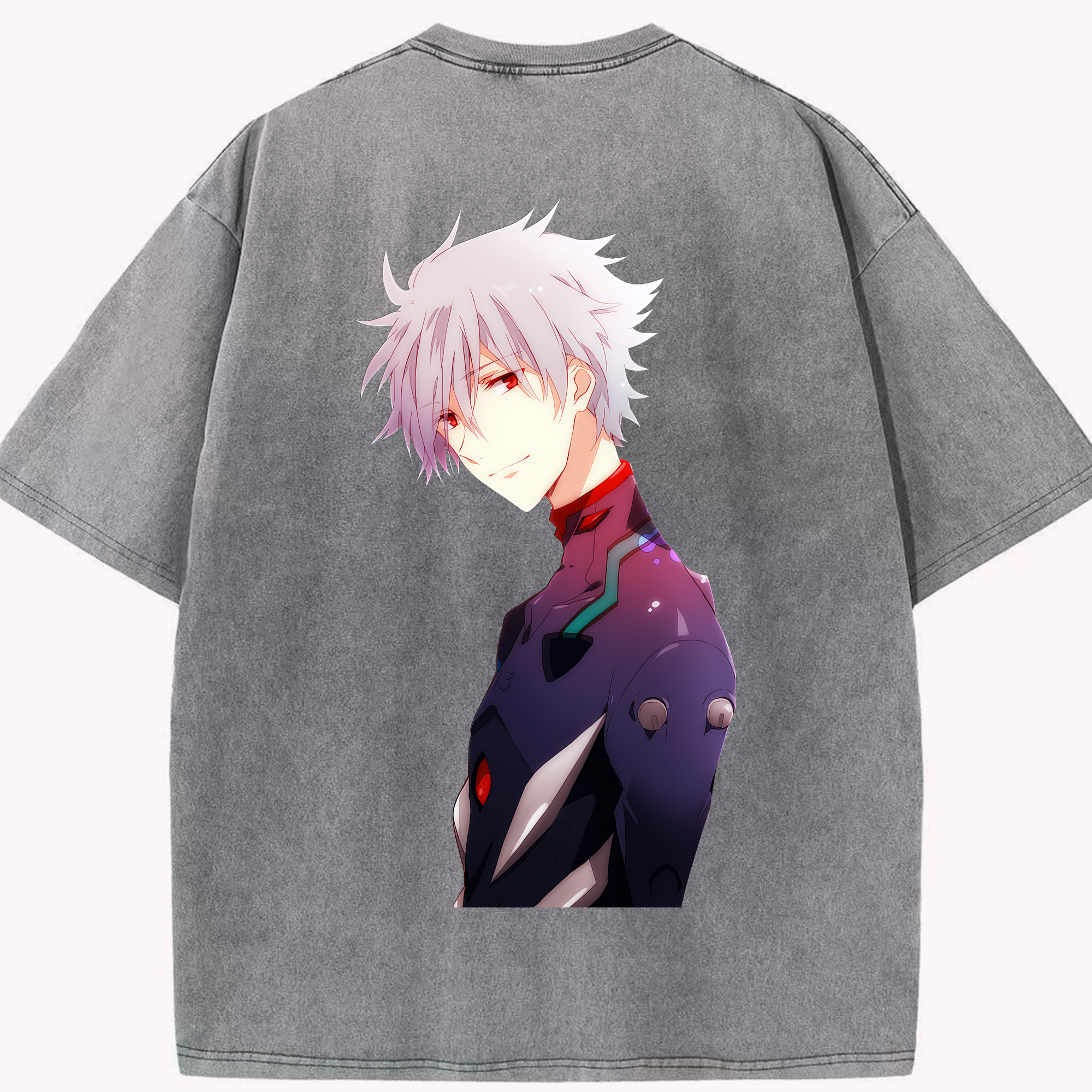 （画像用） EVA 新世紀エヴァンゲリオン 綿100% ヴィンテージ風 半袖Tシャツ（背面プリント）
