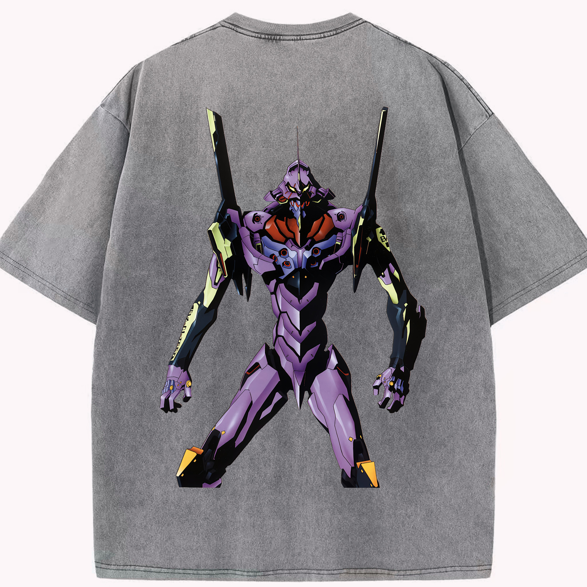 （画像用） EVA 新世紀エヴァンゲリオン 綿100% ヴィンテージ風 半袖Tシャツ（背面プリント）