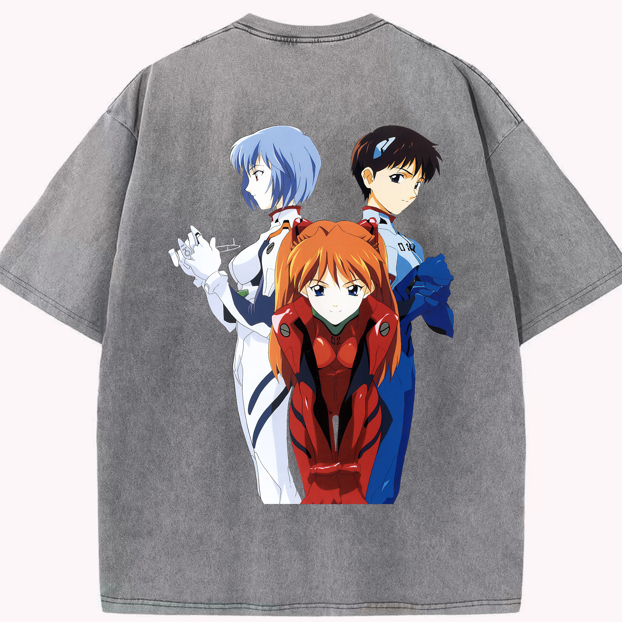 （画像用） EVA 新世紀エヴァンゲリオン 綿100% ヴィンテージ風 半袖Tシャツ（背面プリント）