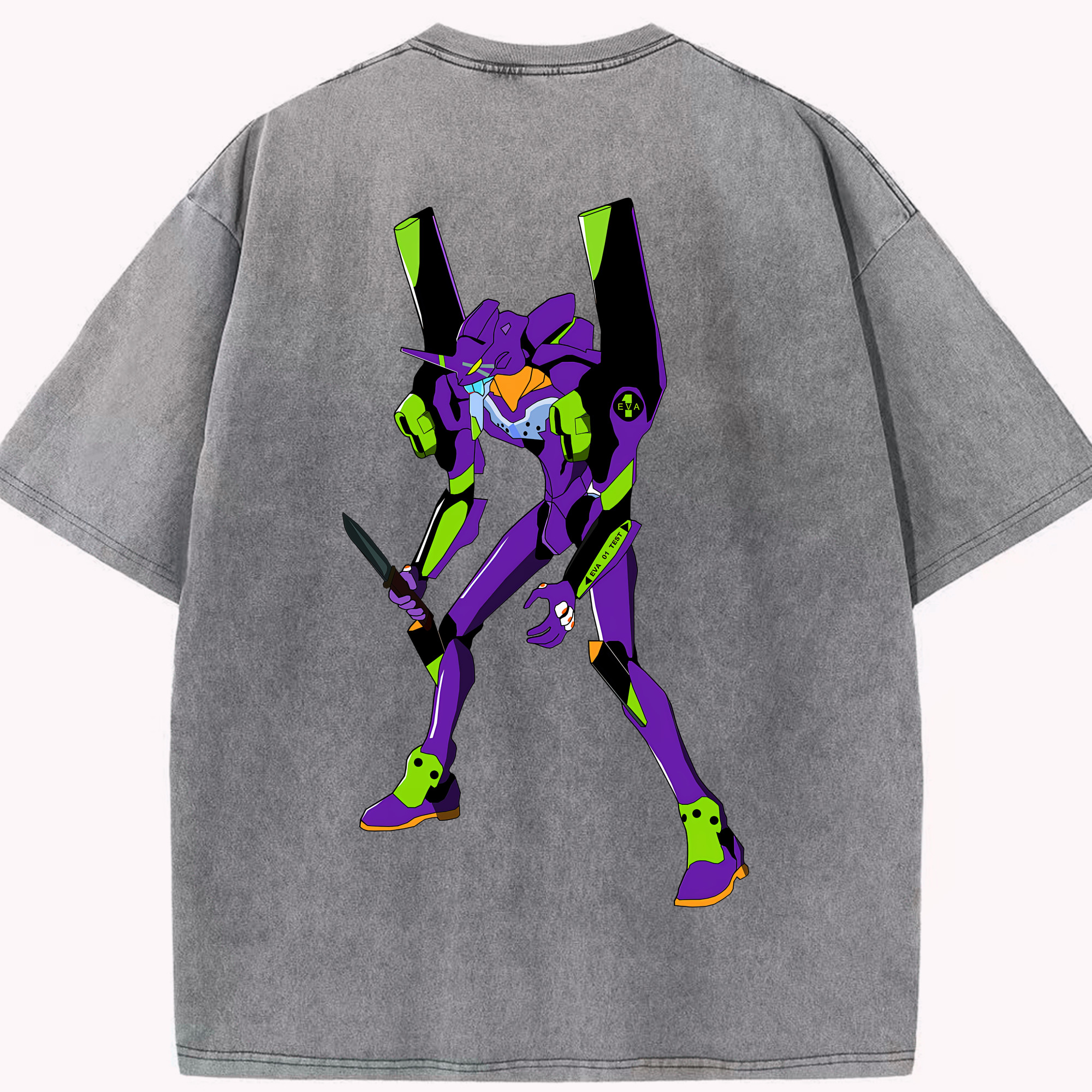 （画像用） EVA 新世紀エヴァンゲリオン 綿100% ヴィンテージ風 半袖Tシャツ（背面プリント）