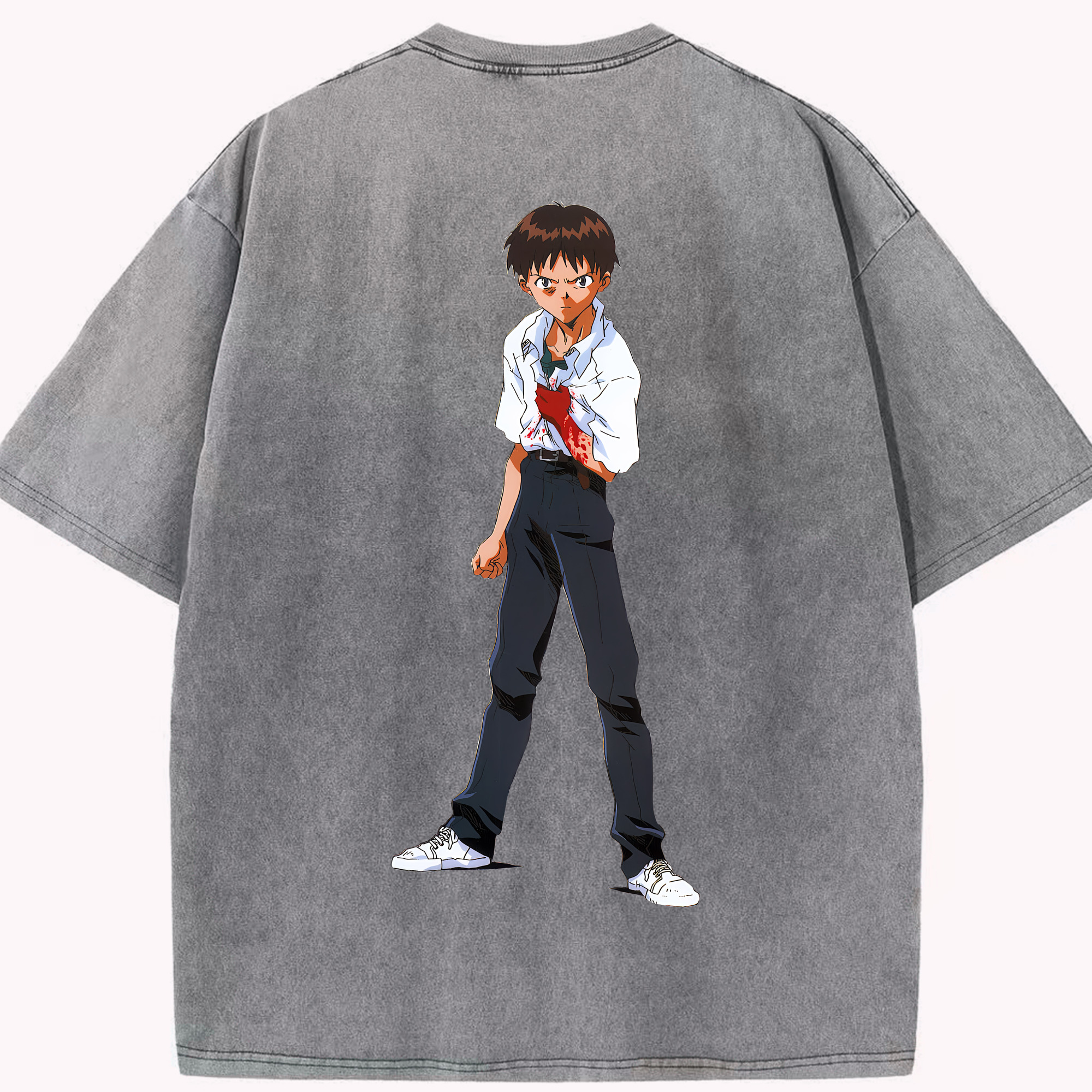 （画像用） EVA 新世紀エヴァンゲリオン 綿100% ヴィンテージ風 半袖Tシャツ（背面プリント）