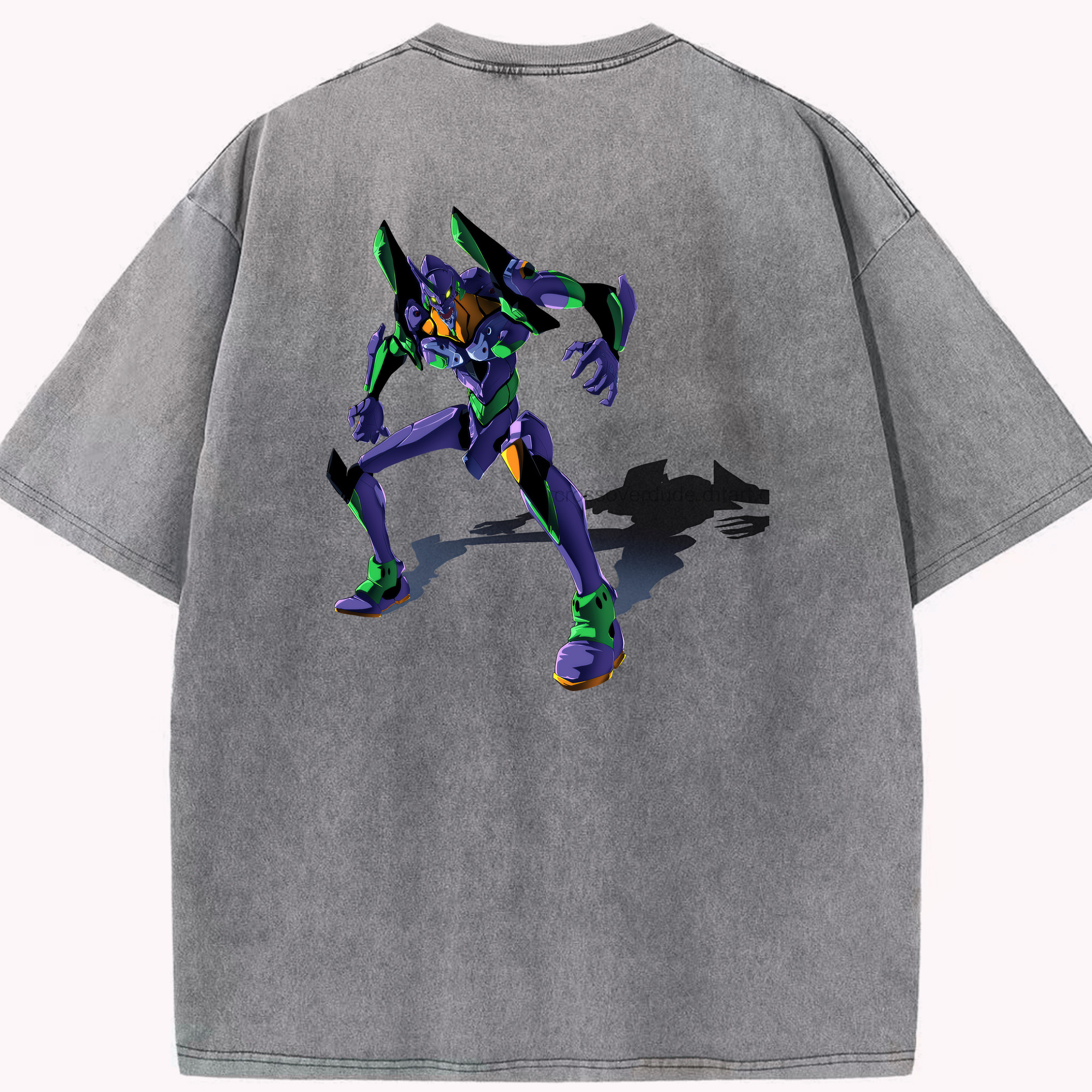 （画像用） EVA 新世紀エヴァンゲリオン 綿100% ヴィンテージ風 半袖Tシャツ（背面プリント）