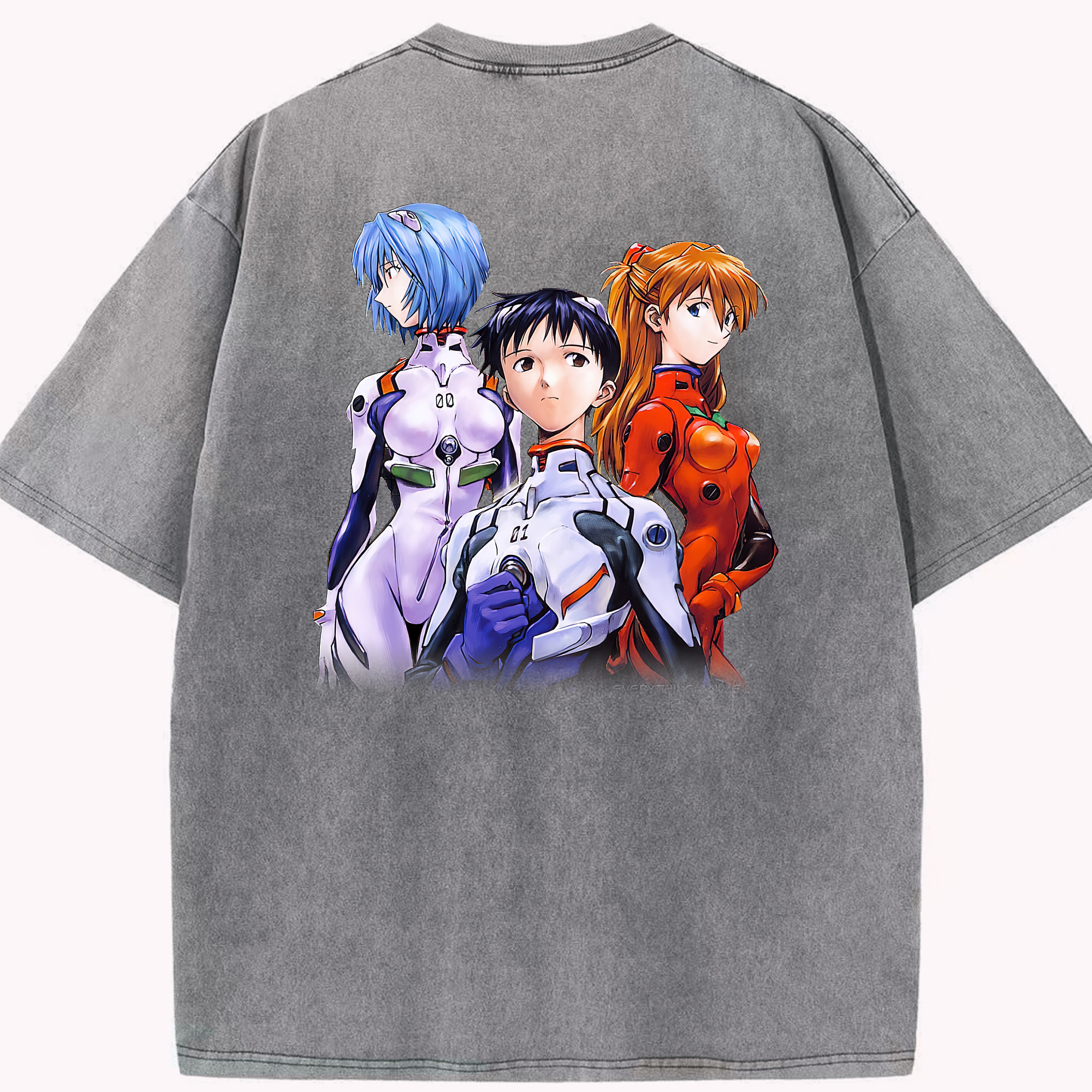（画像用） EVA 新世紀エヴァンゲリオン 綿100% ヴィンテージ風 半袖Tシャツ（背面プリント）