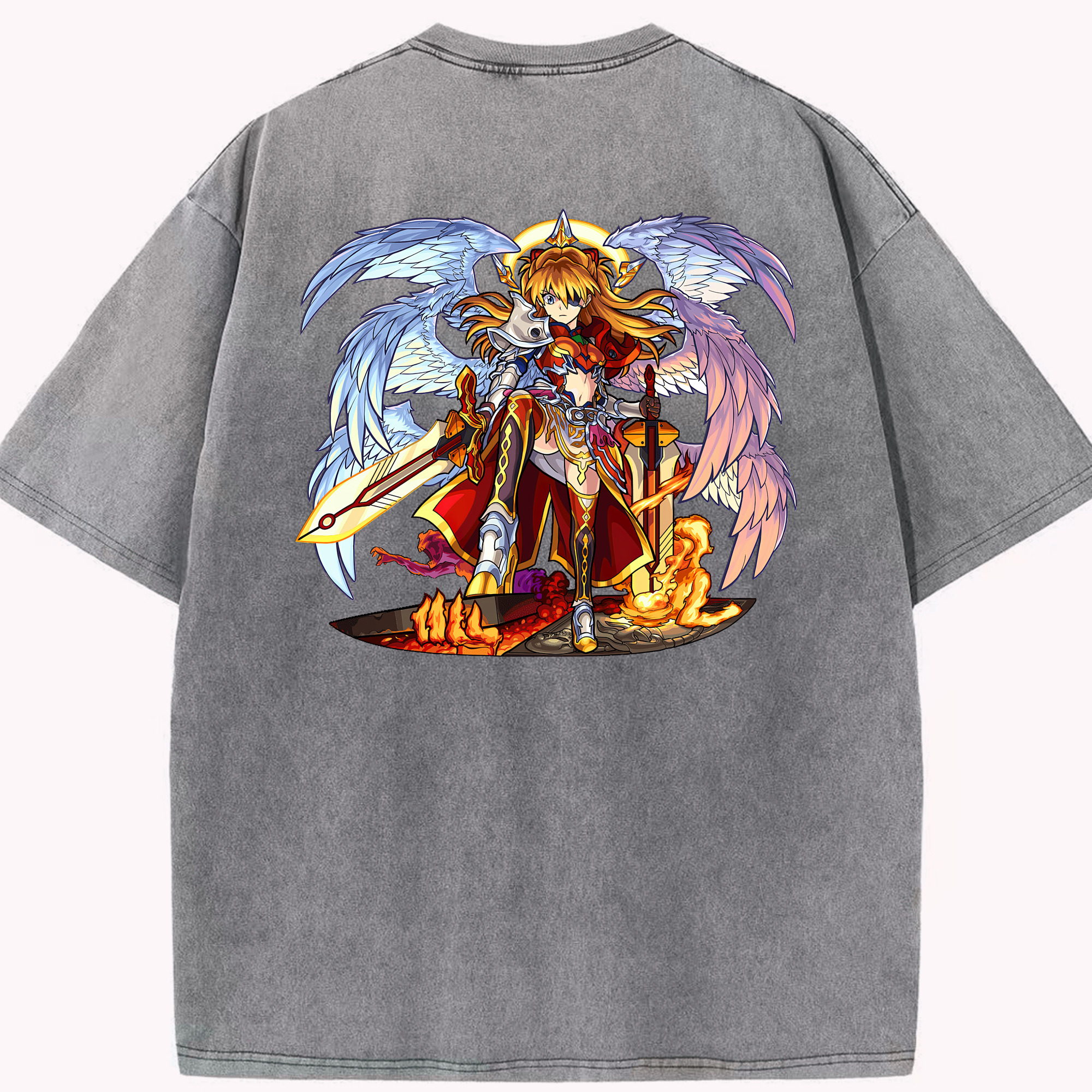 （画像用） EVA 新世紀エヴァンゲリオン 綿100% ヴィンテージ風 半袖Tシャツ（背面プリント）