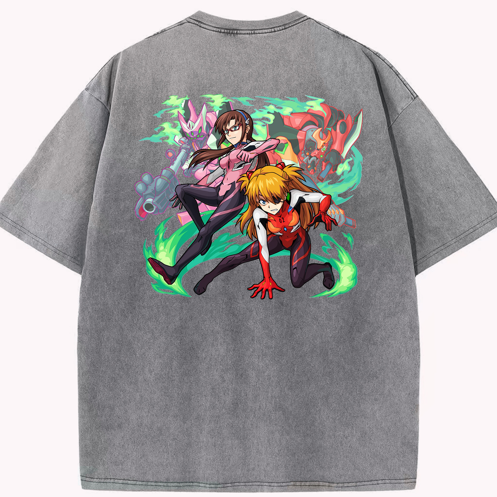 （画像用） EVA 新世紀エヴァンゲリオン 綿100% ヴィンテージ風 半袖Tシャツ（背面プリント）